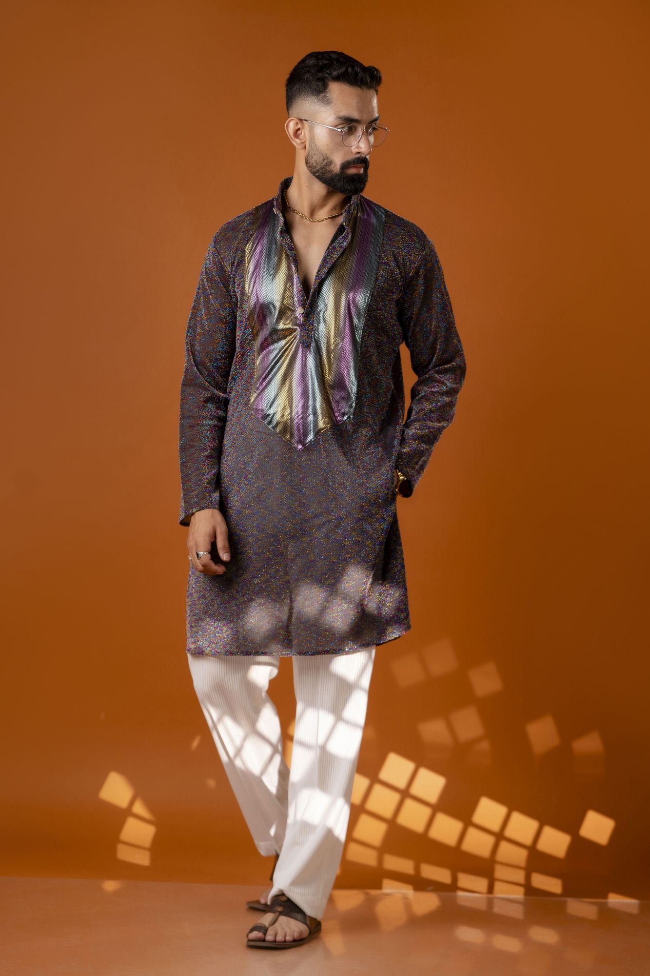 Multicolor Sequin Neck Kurta