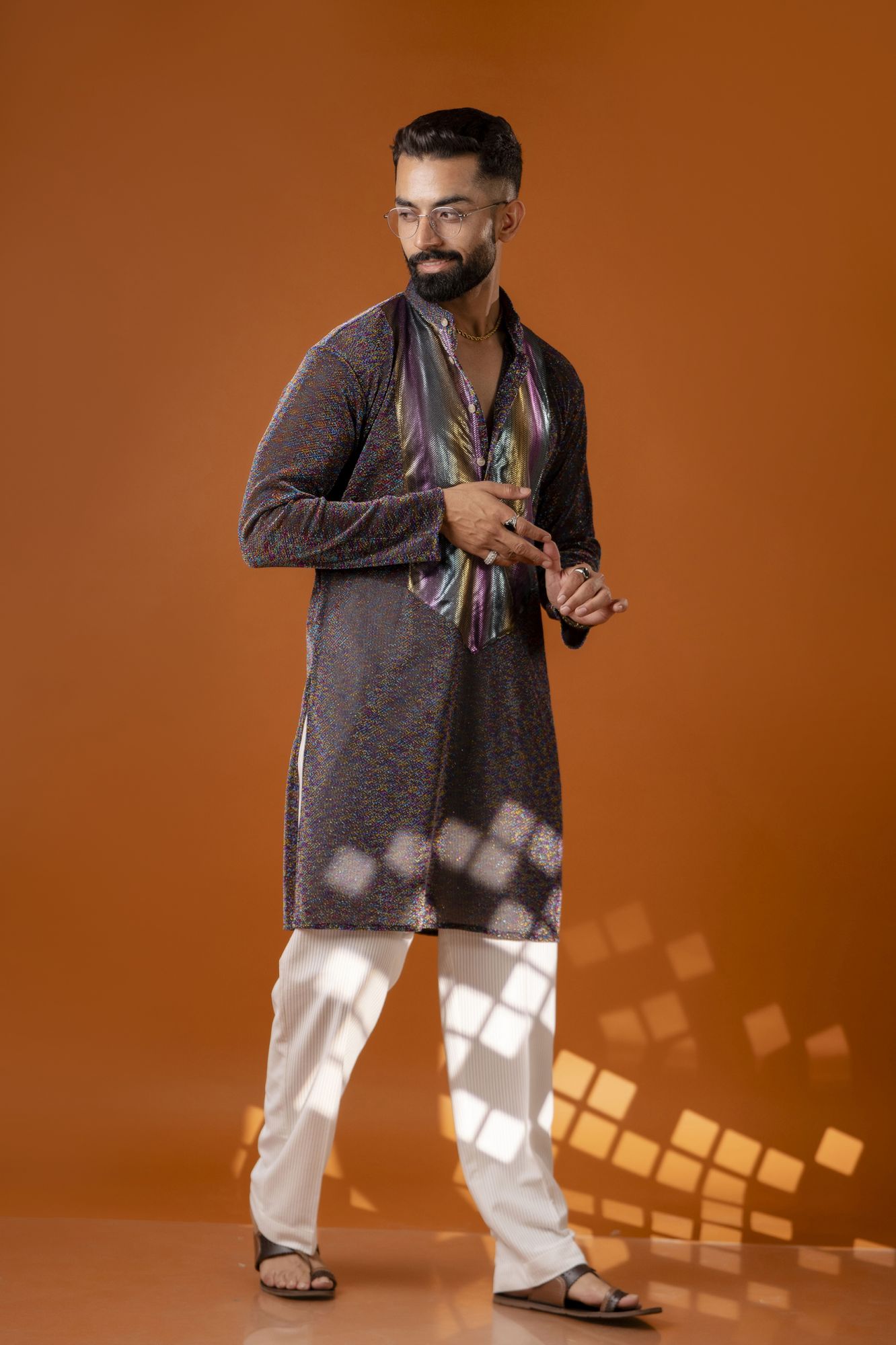 Multicolor Sequin Neck Kurta