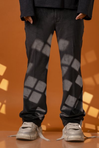 Black Velvet Flared Pants