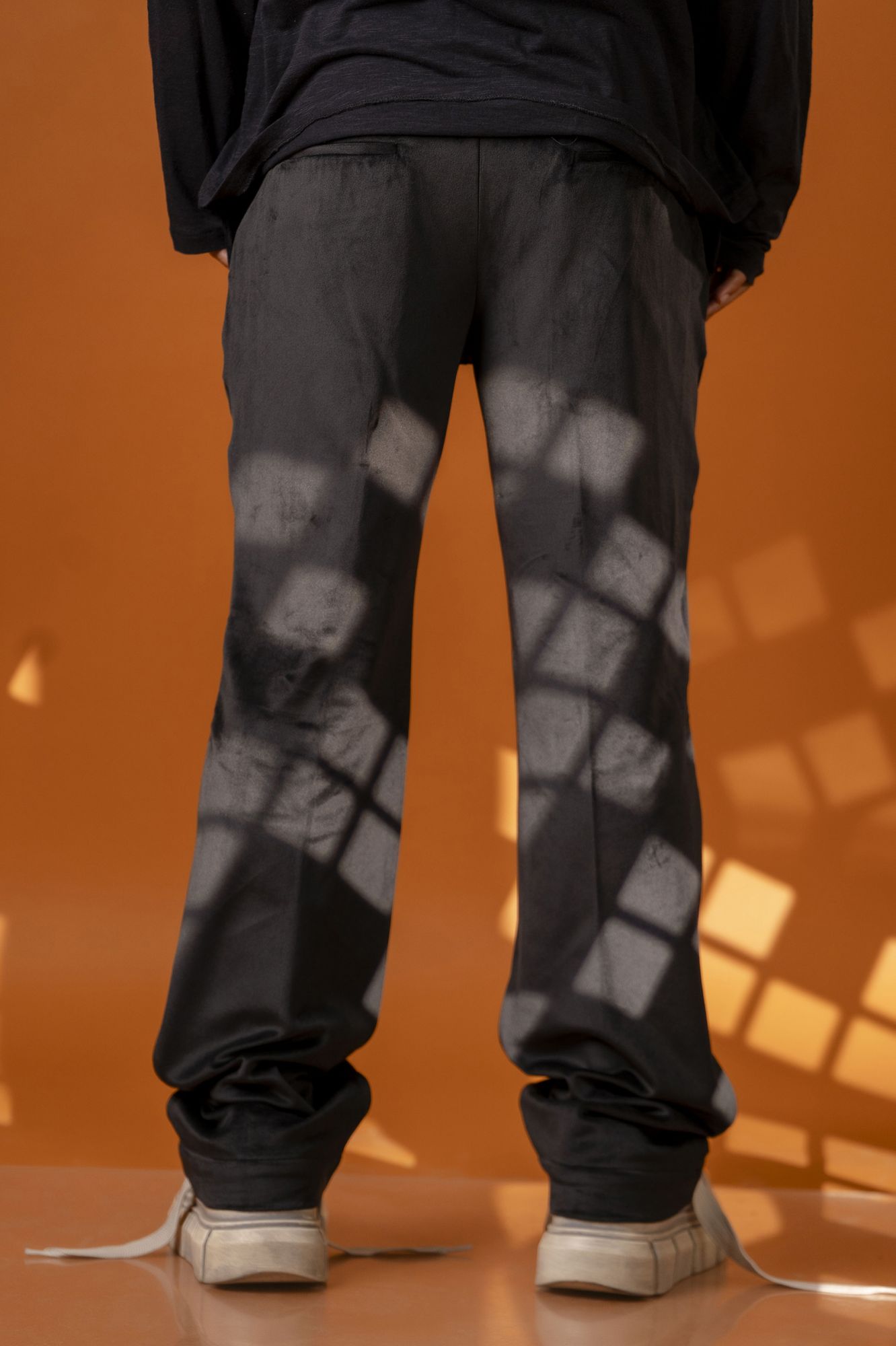 Black Velvet Flared Pants