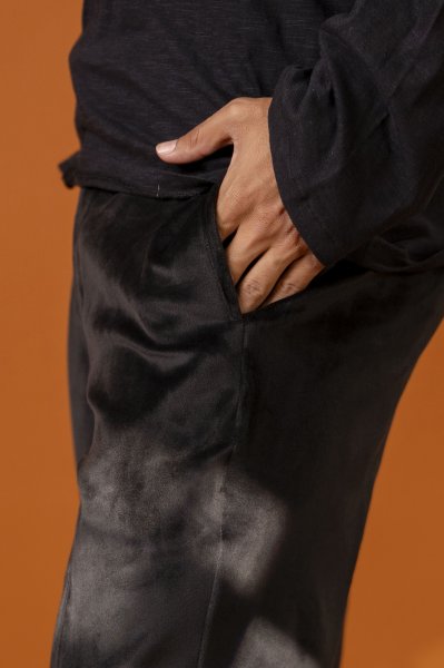 Black Velvet Flared Pants