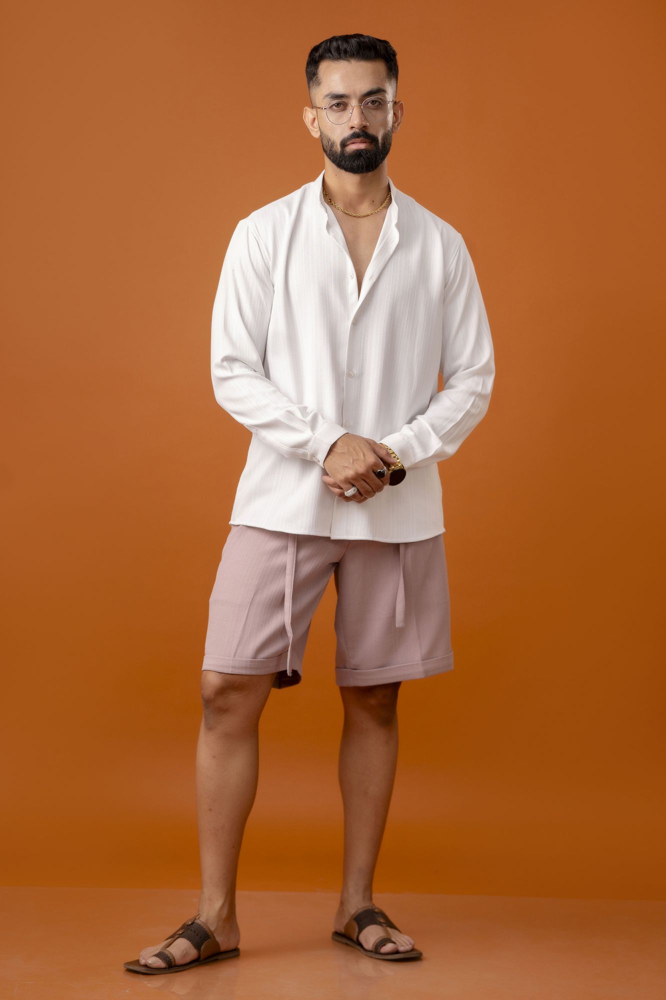 Malai Linen Shorts In Pink