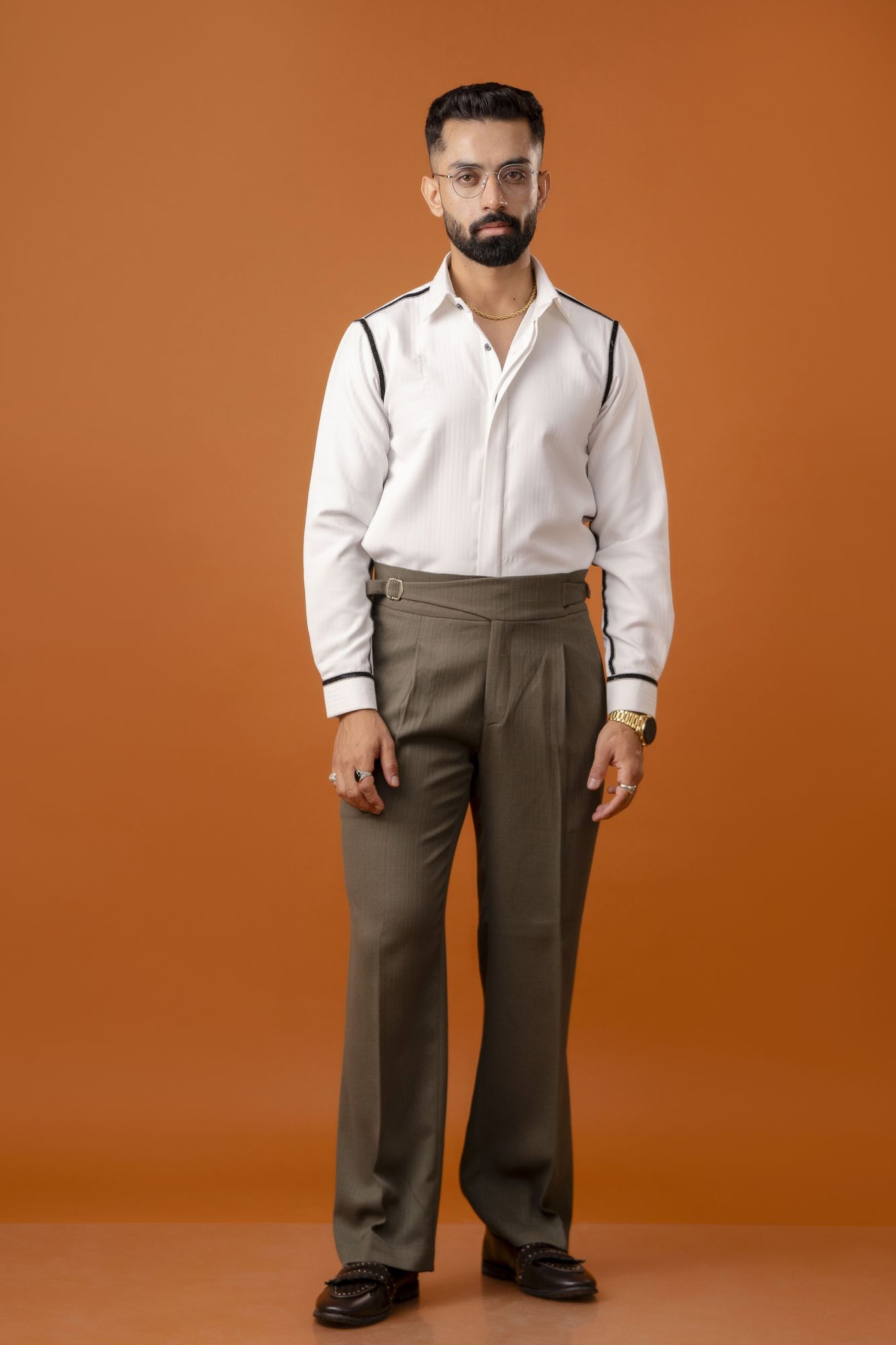 Flared Gurkha Pants In Olive