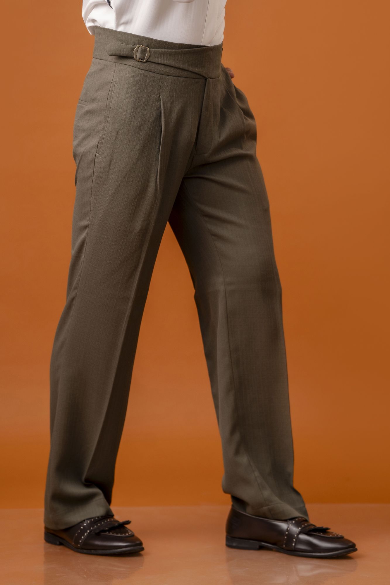 Flared Gurkha Pants In Olive