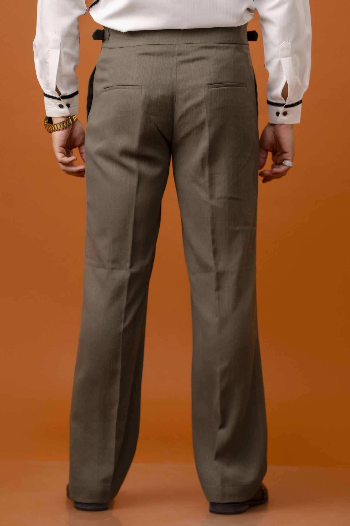 Flared Gurkha Pants In Olive