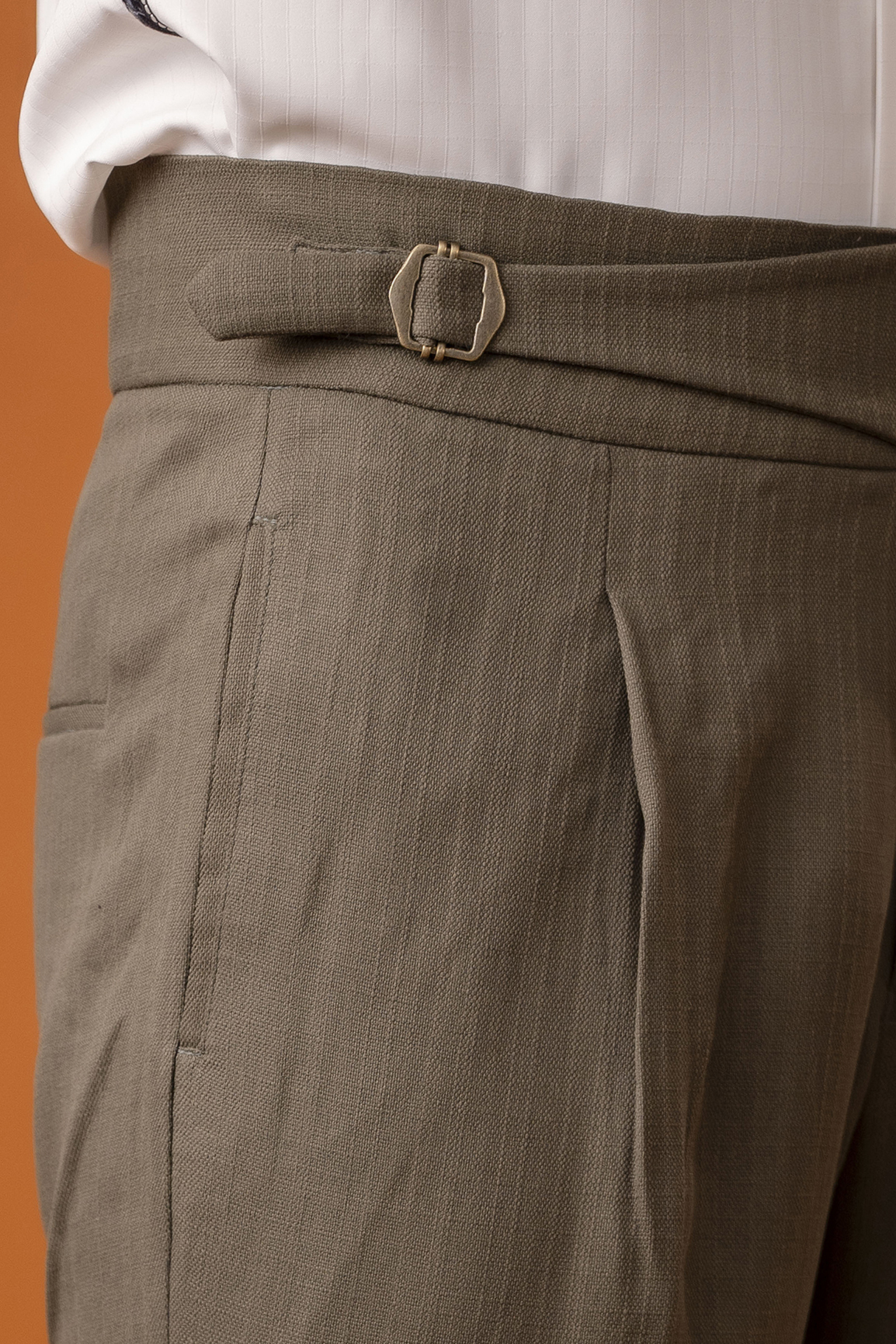 Flared Gurkha Pants In Olive