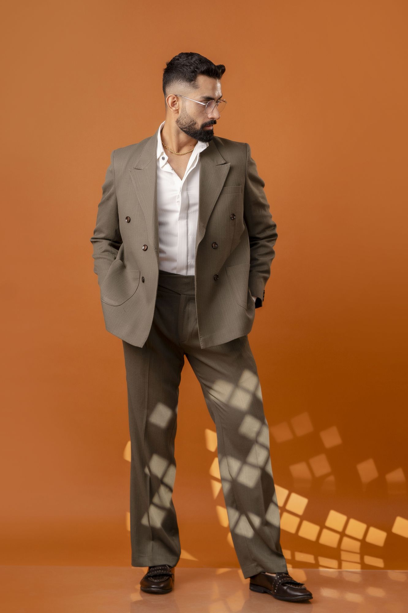 Italian Linen Blazer In Olive