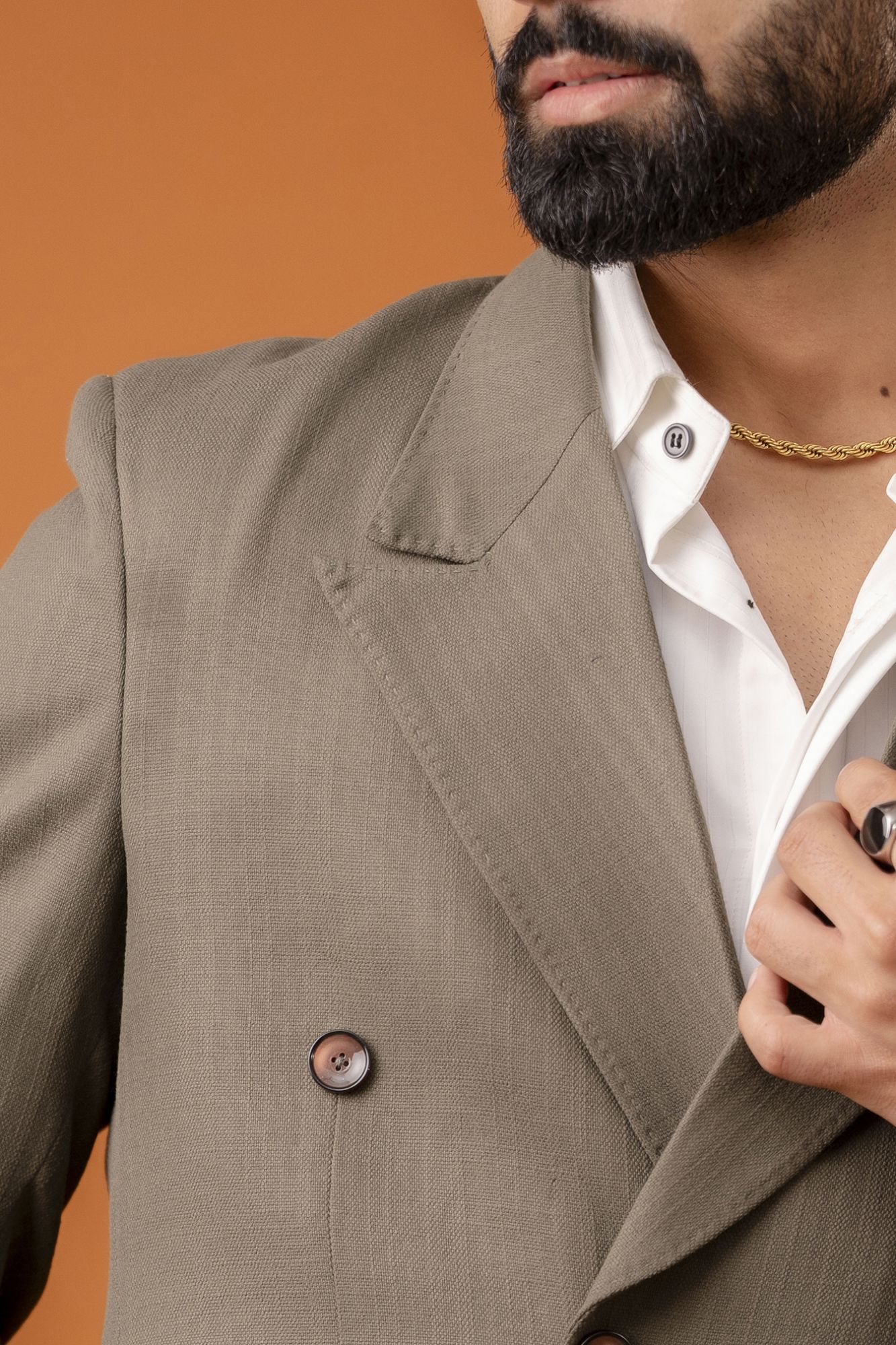 Italian Linen Blazer In Olive