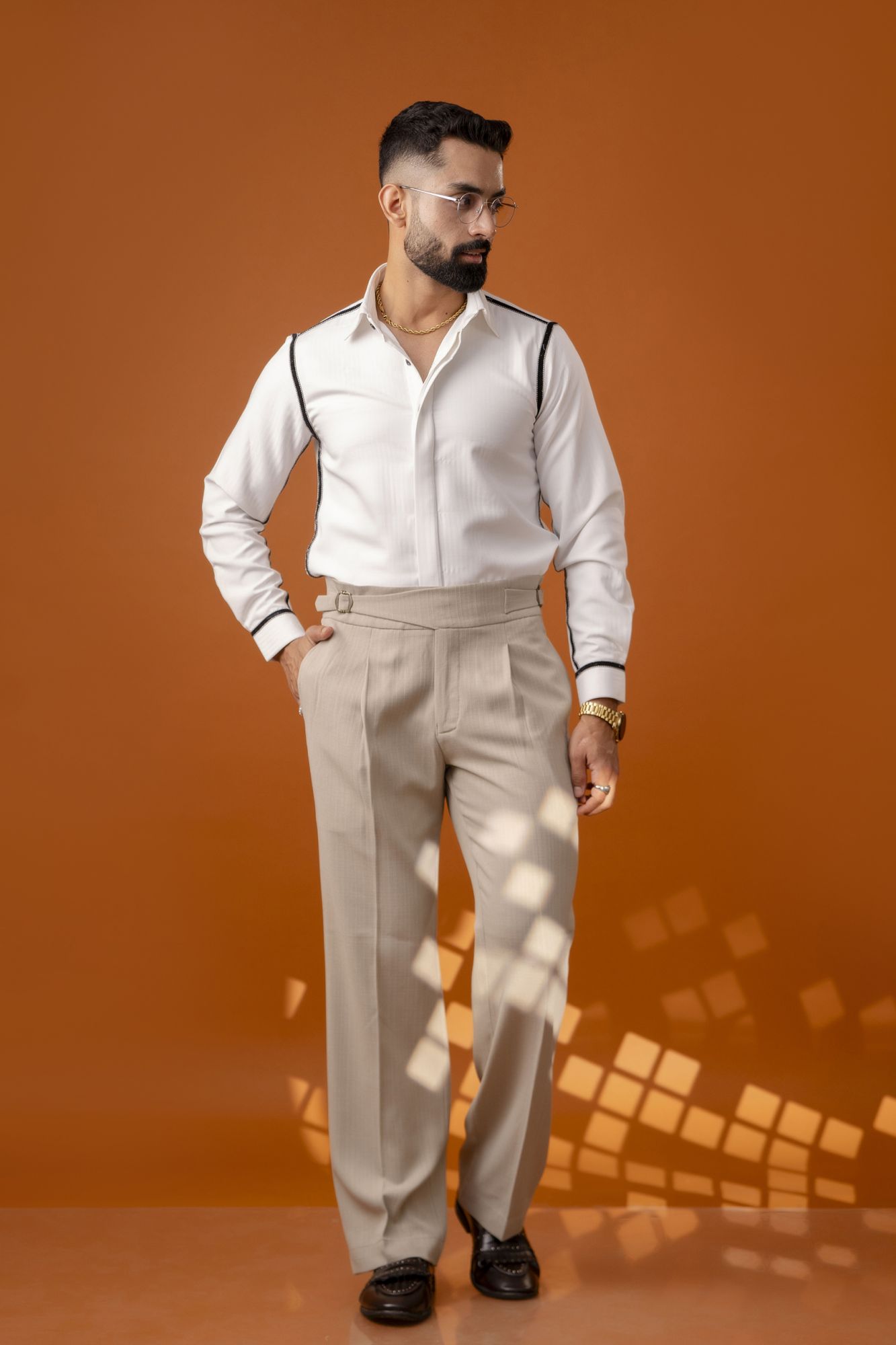 Flared Gurkha Pants In Cream