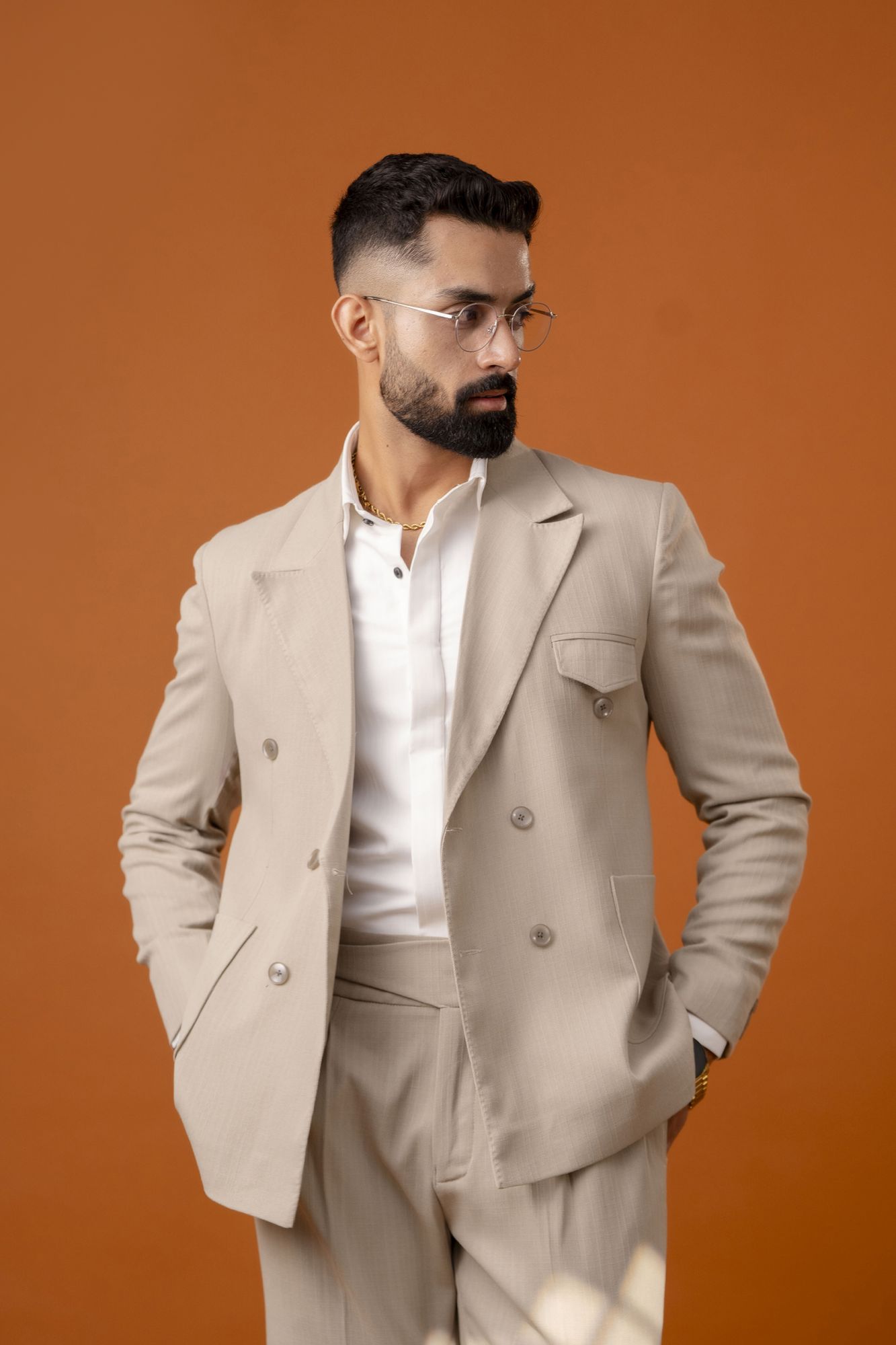 Italian Linen Blazer In Cream