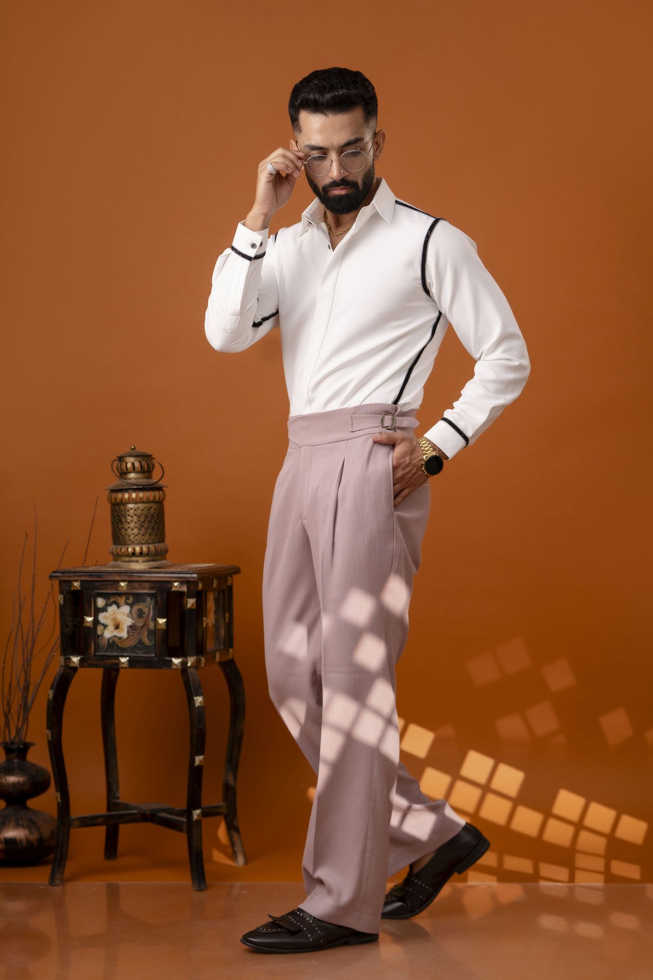 Flared Gurkha Pants In Pink