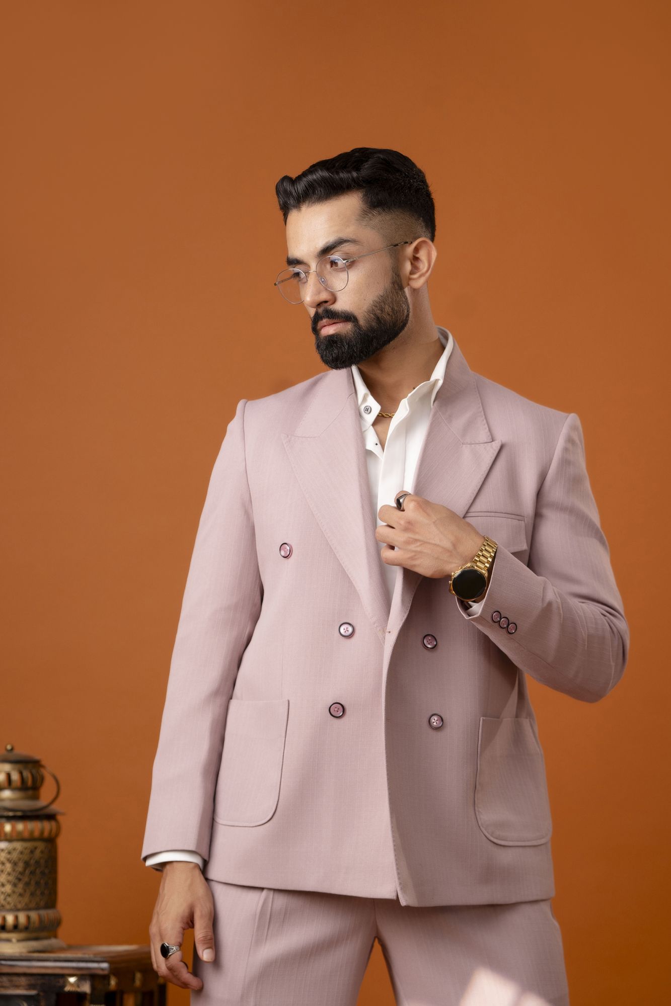 Italian Linen Blazer In Pink
