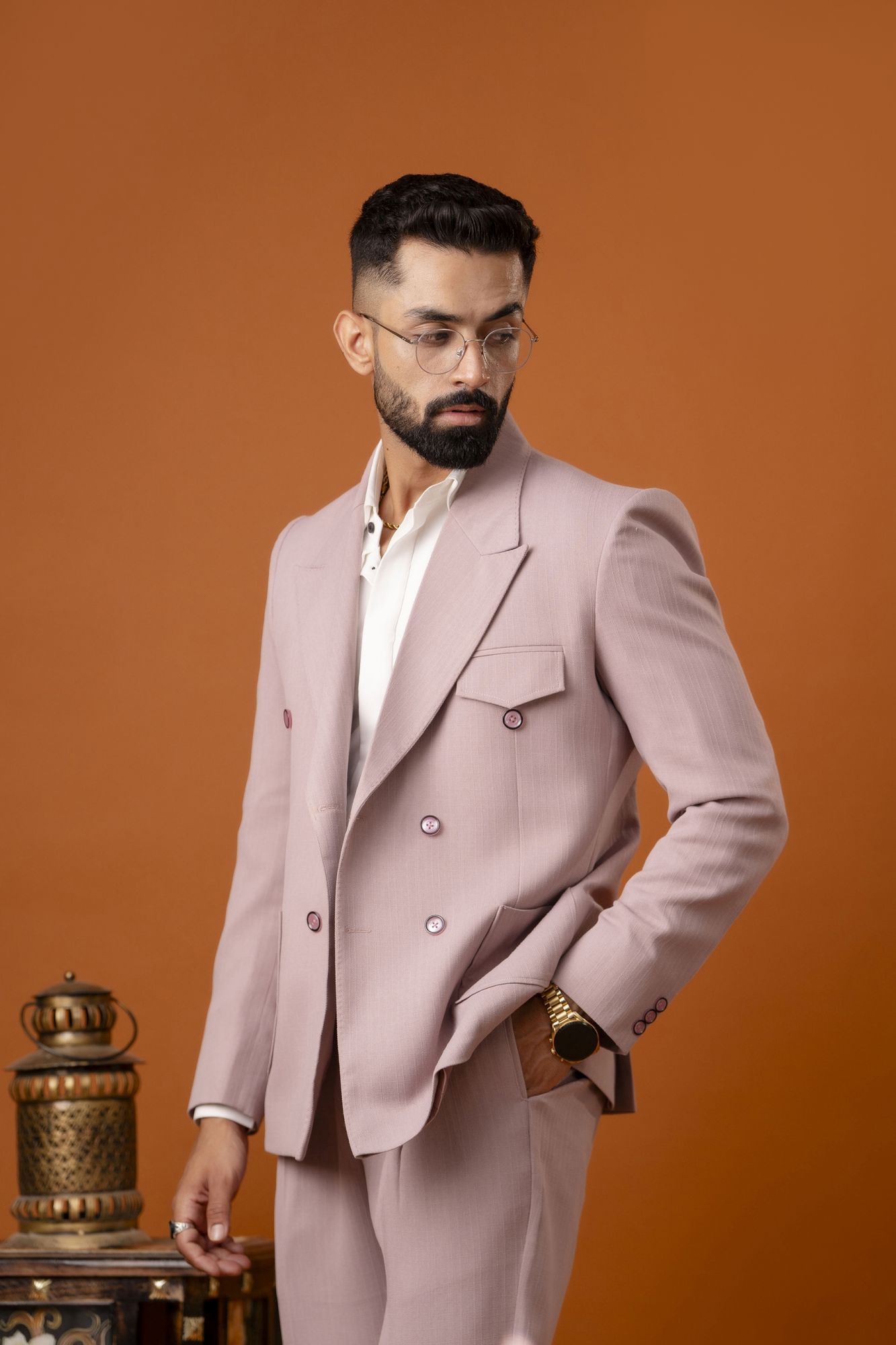 Italian Linen Blazer In Pink