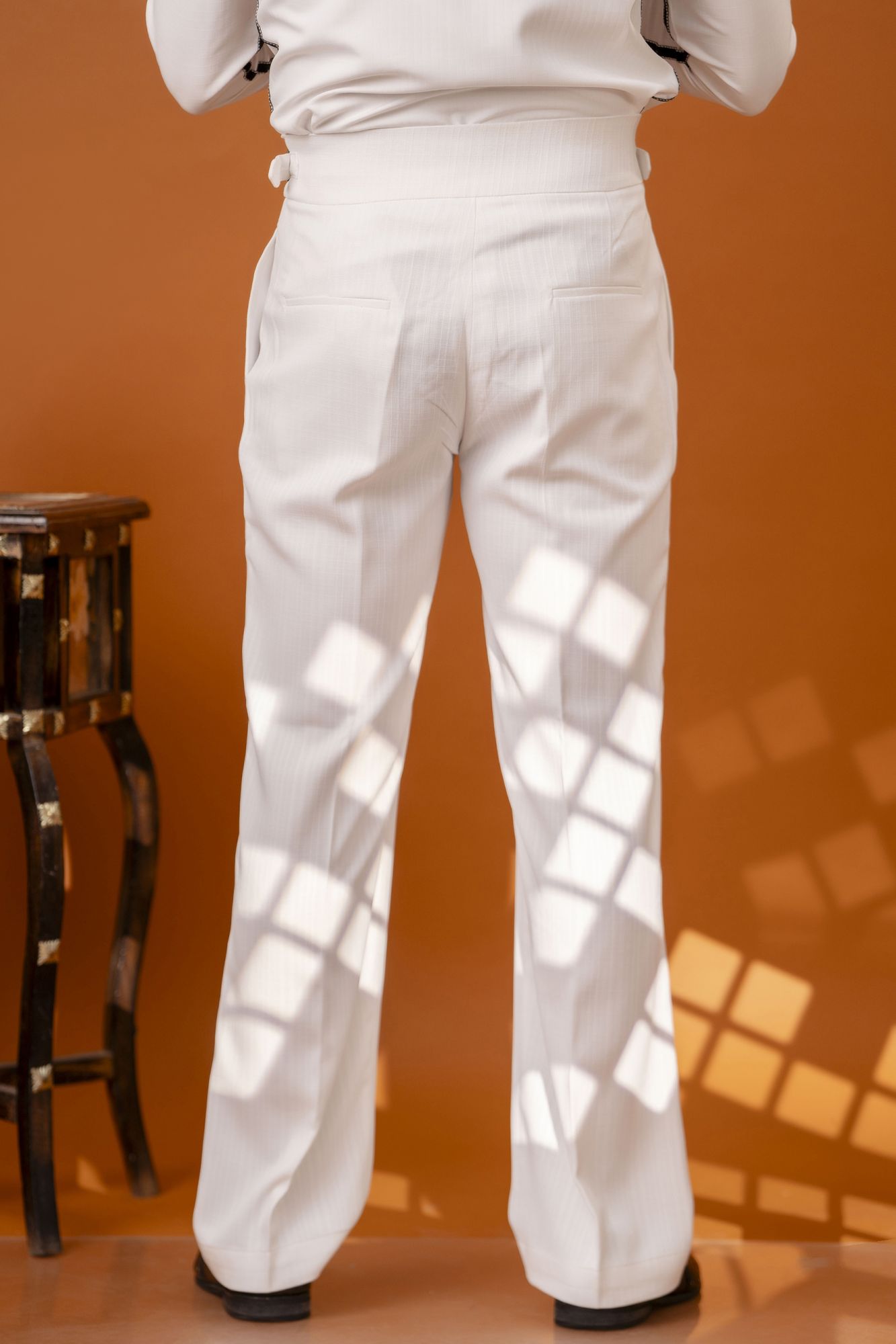 Flared Gurkha Pants In White