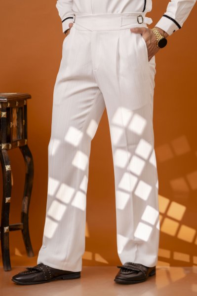 Flared Gurkha Pants In White