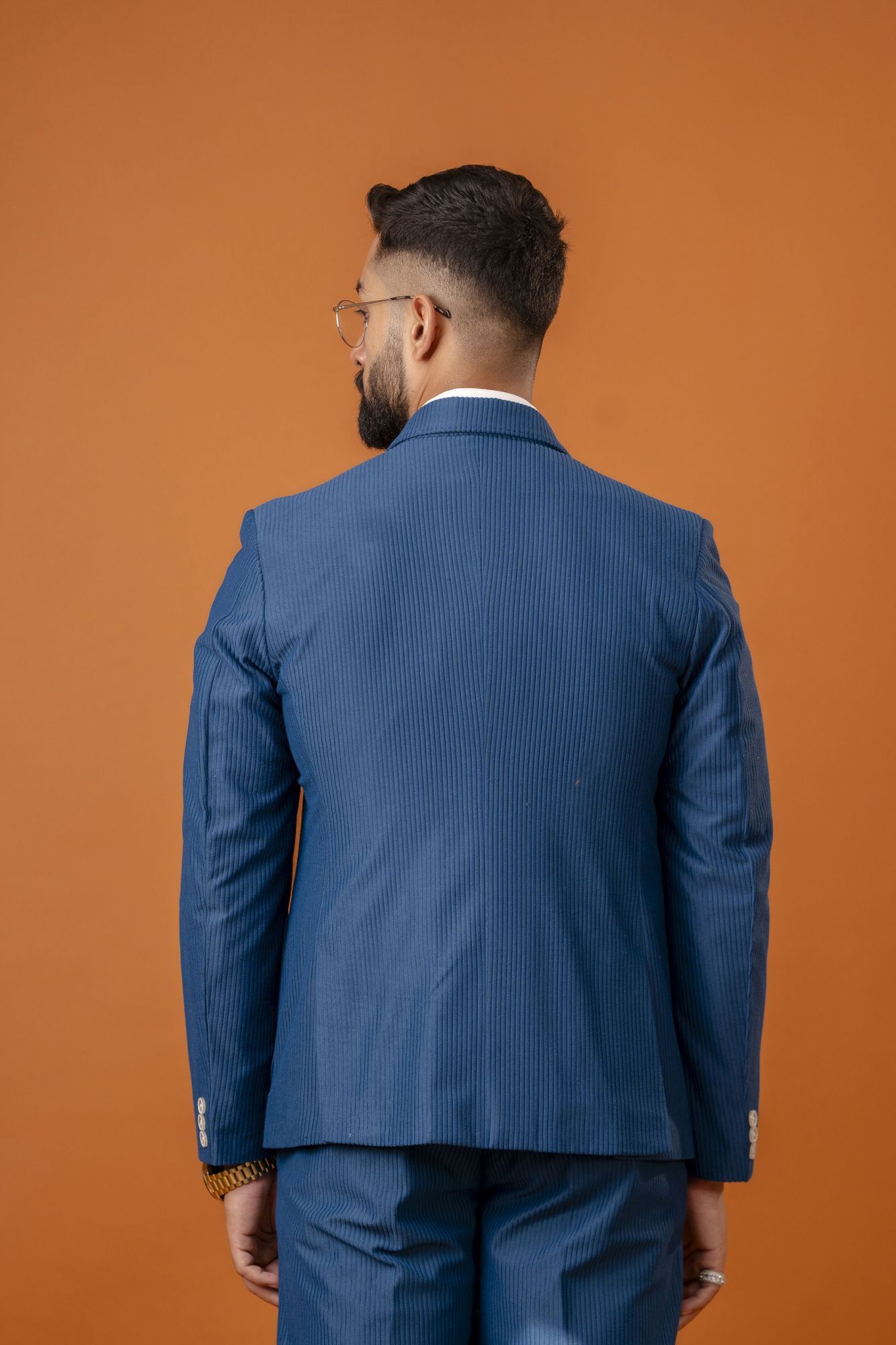 Italian Corduroy Blazer In Teal