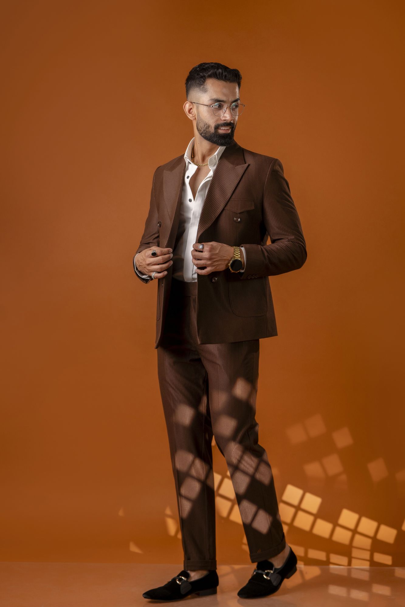 Italian Corduroy Blazer In Brown