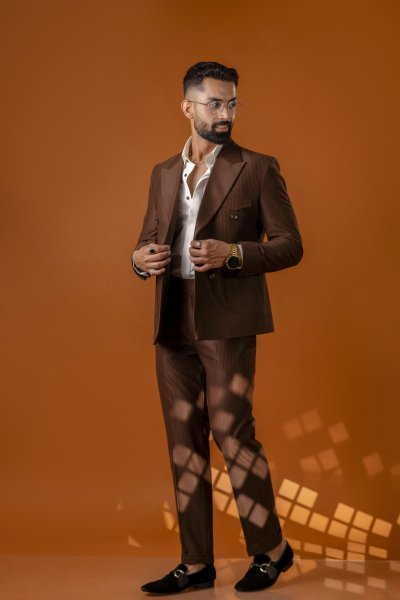 Italian Corduroy Blazer In Brown