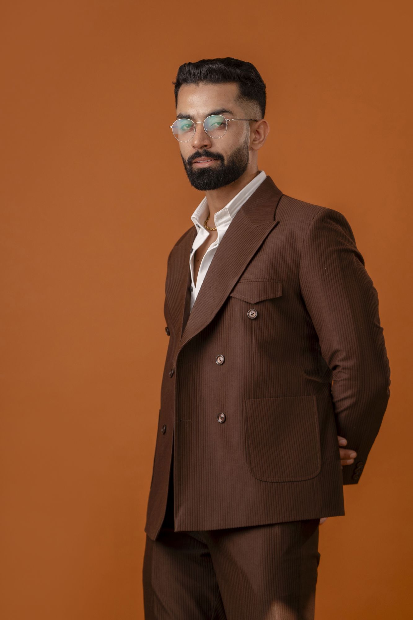 Italian Corduroy Blazer In Brown