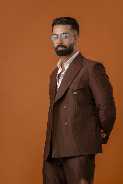 Italian Corduroy Blazer In Brown