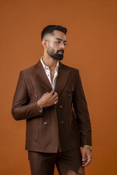 Italian Corduroy Blazer In Brown