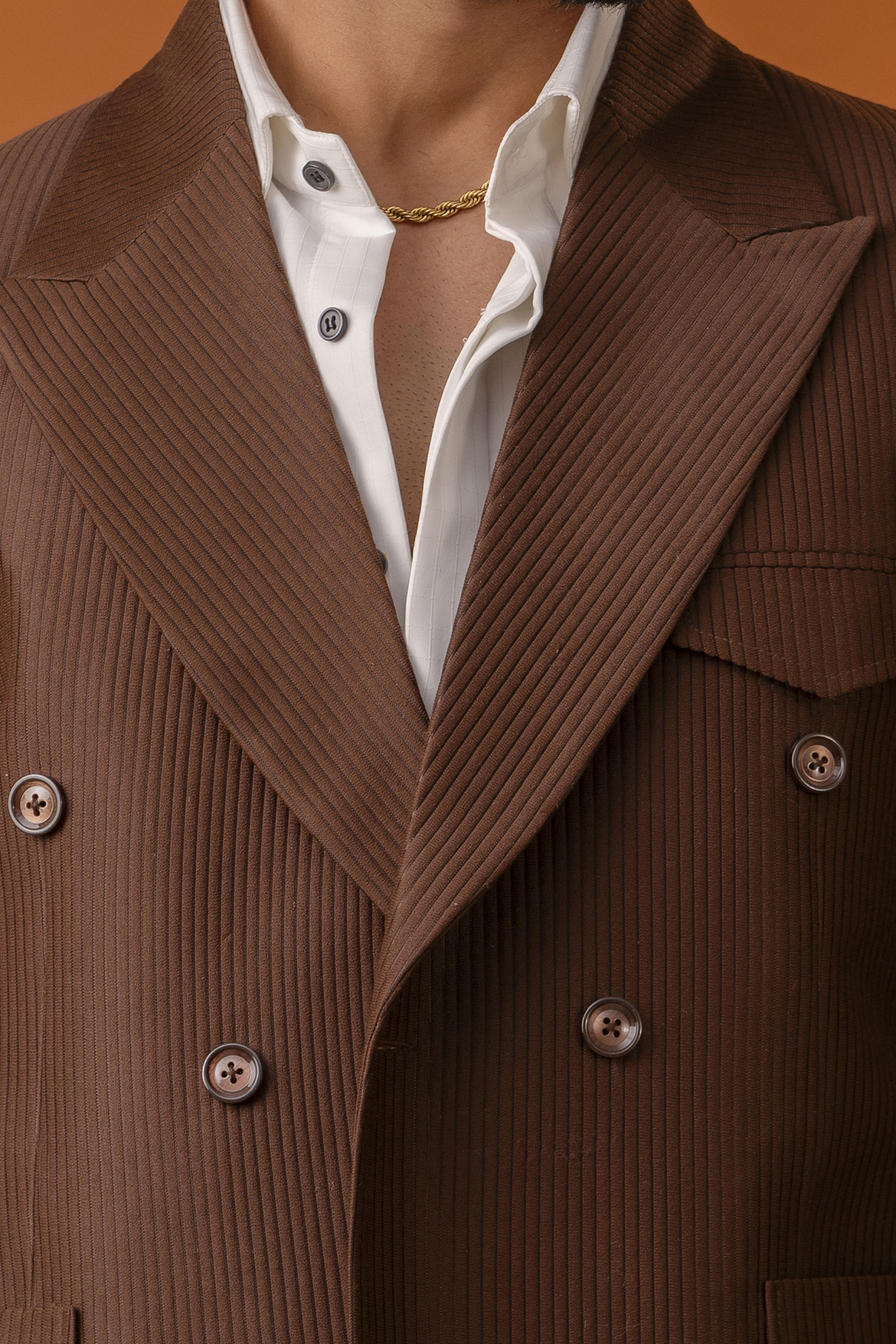 Italian Corduroy Blazer In Brown