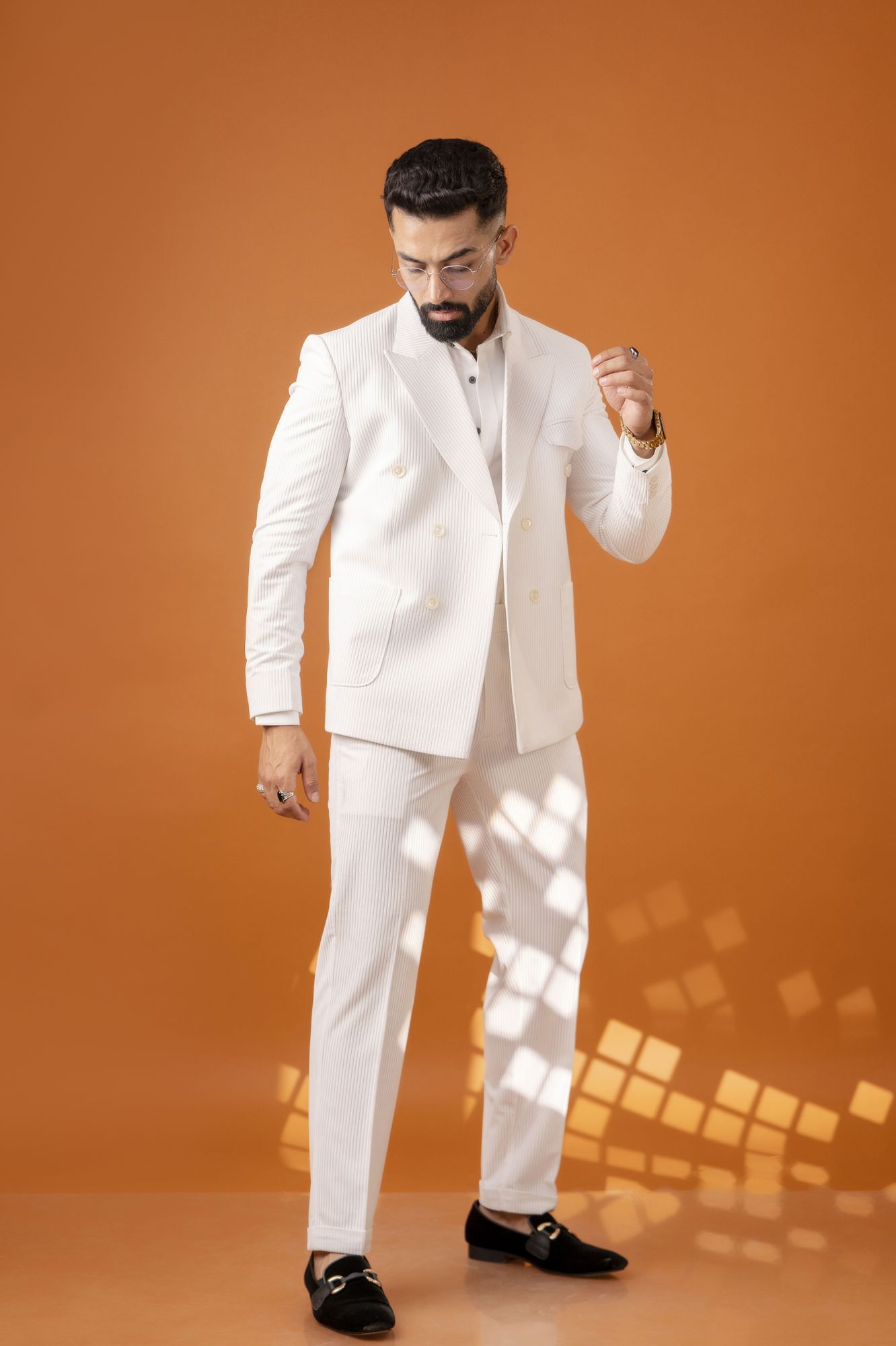 Italian Corduroy Blazer In White