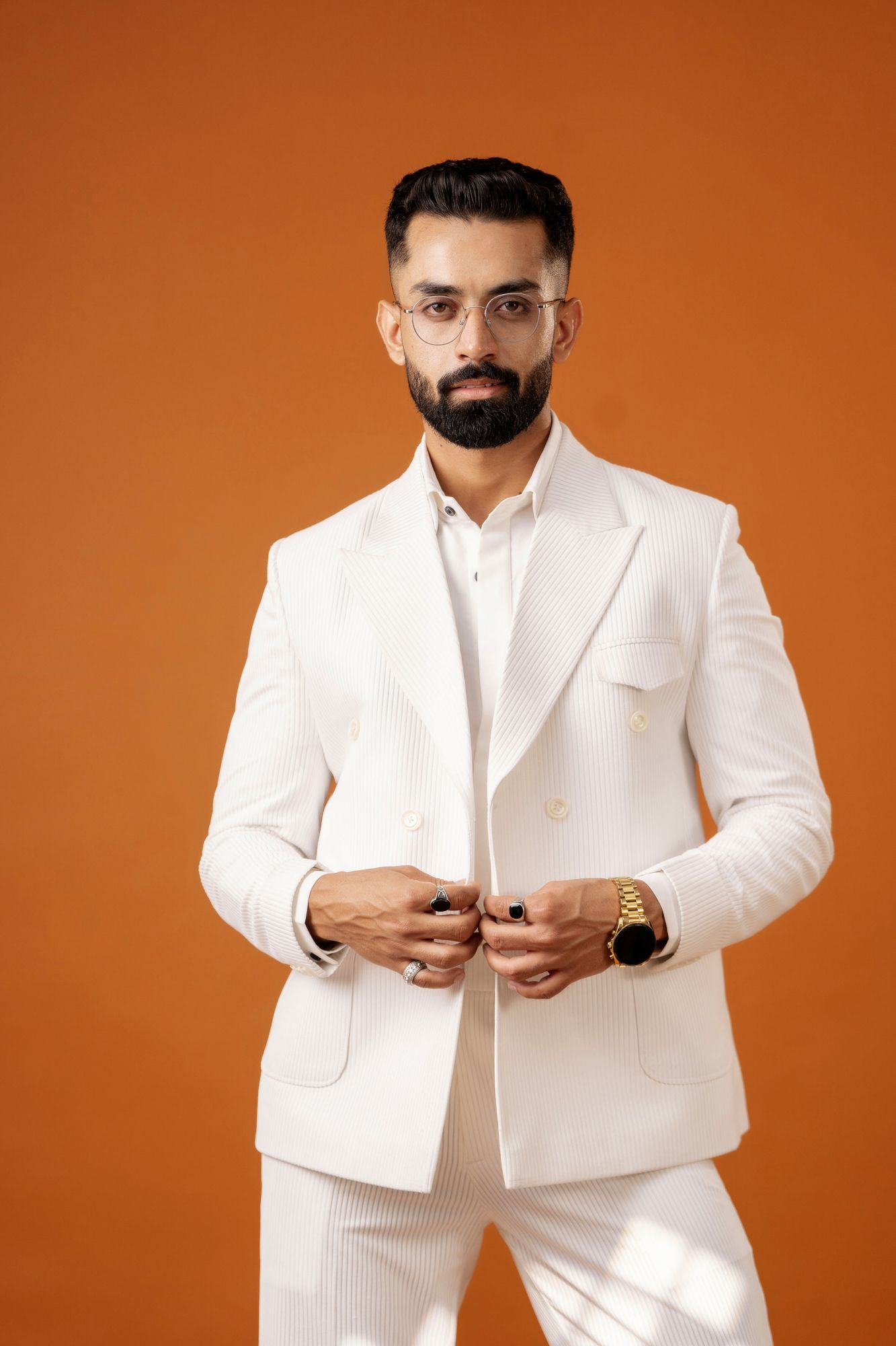 Italian Corduroy Blazer In White