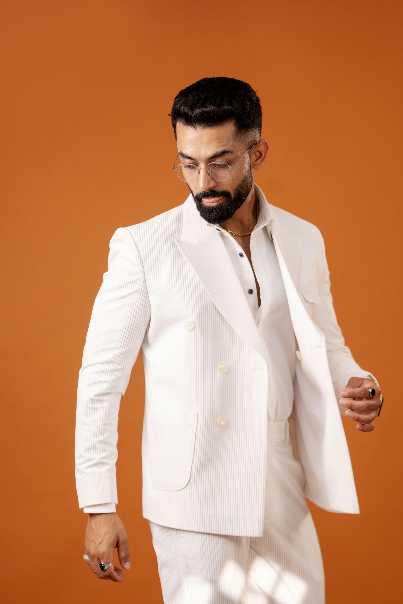 Italian Corduroy Blazer In White