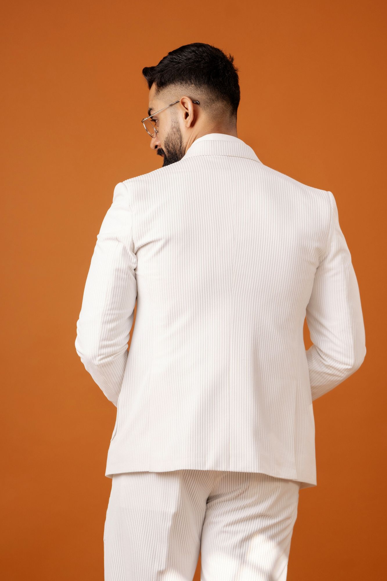 Italian Corduroy Blazer In White