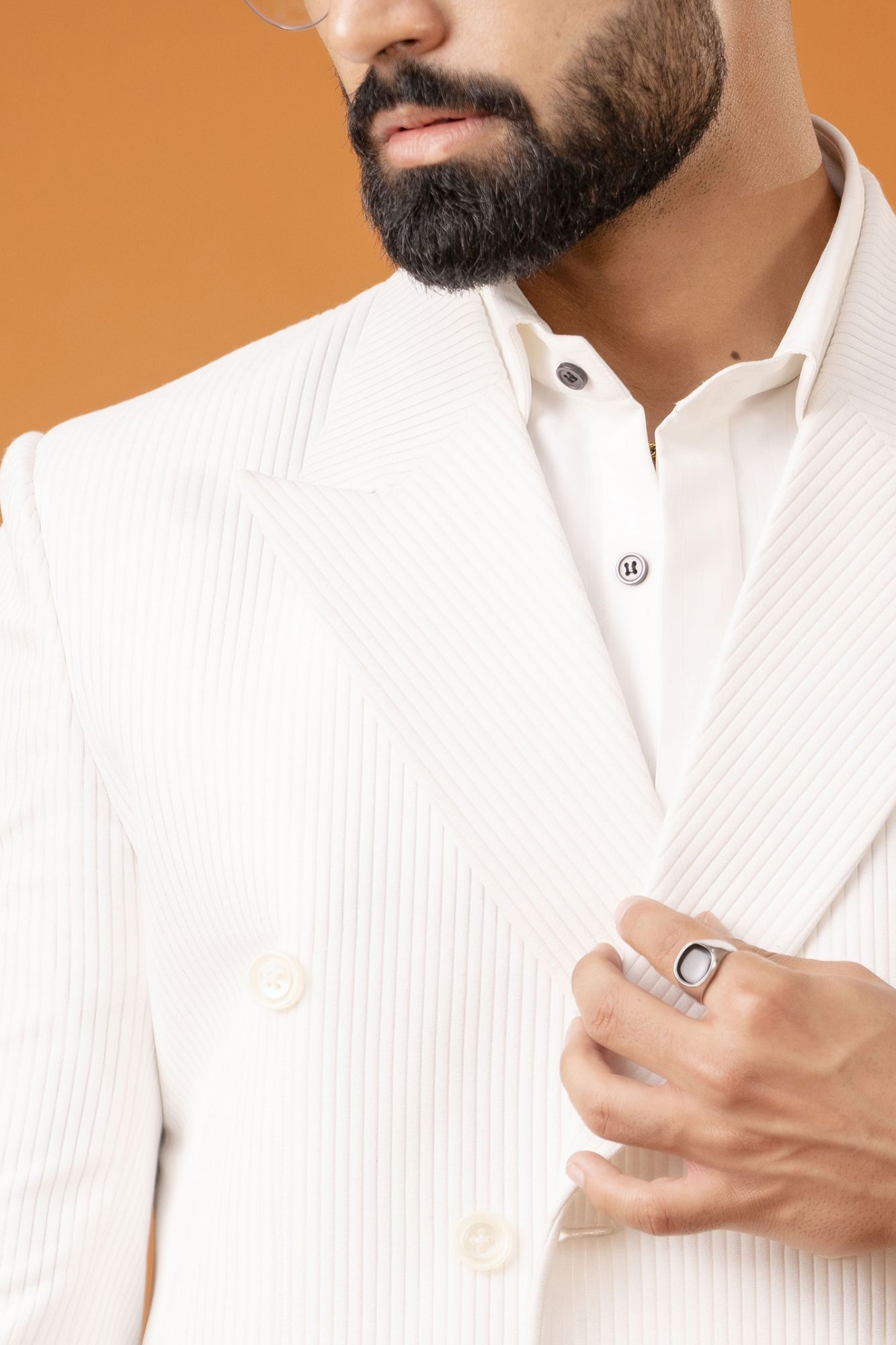Italian Corduroy Blazer In White