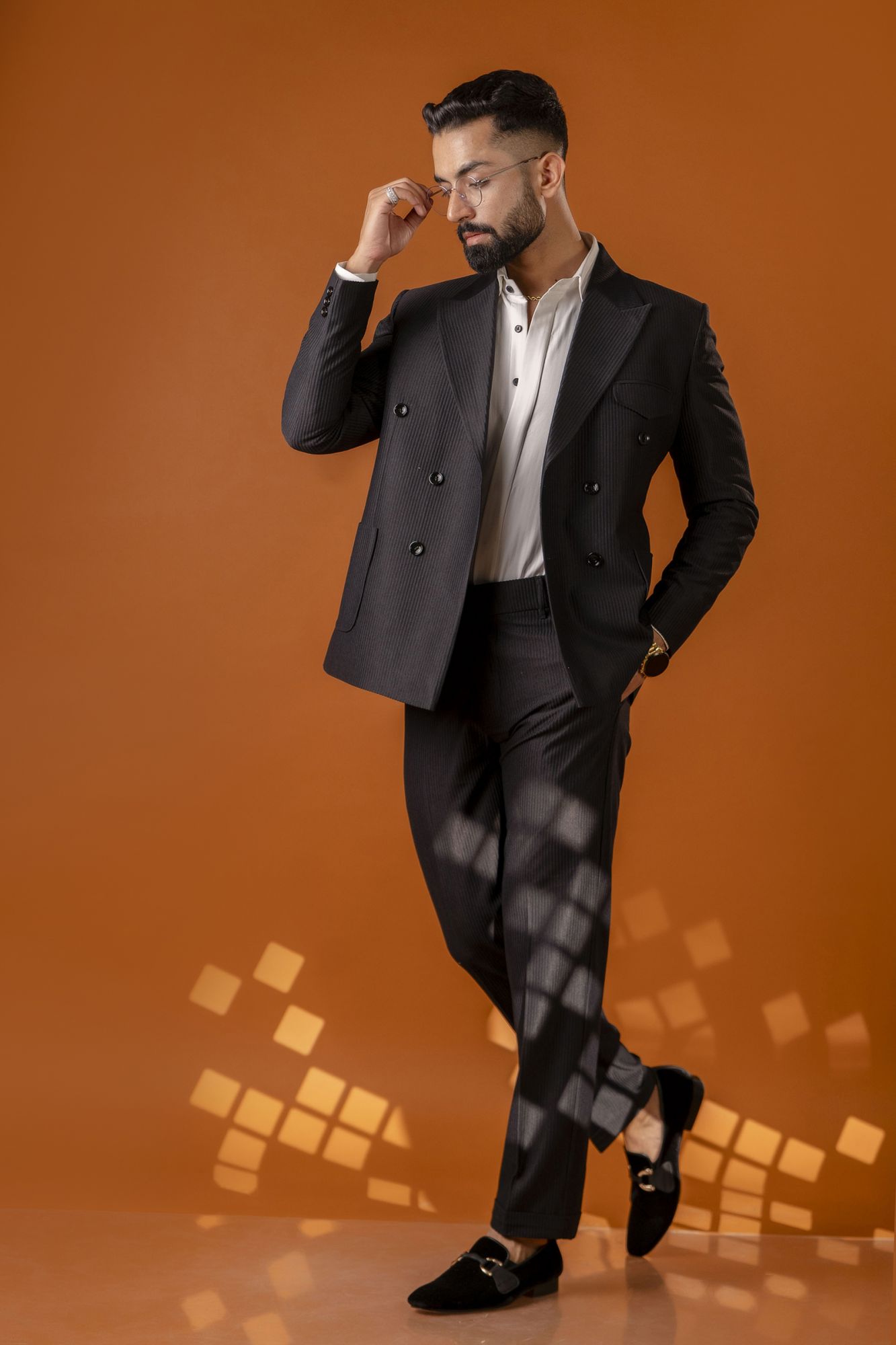 Italian Corduroy Blazer In Black