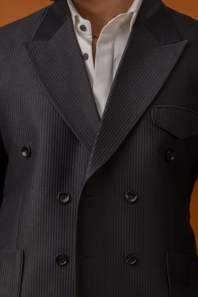 Italian Corduroy Blazer In Black