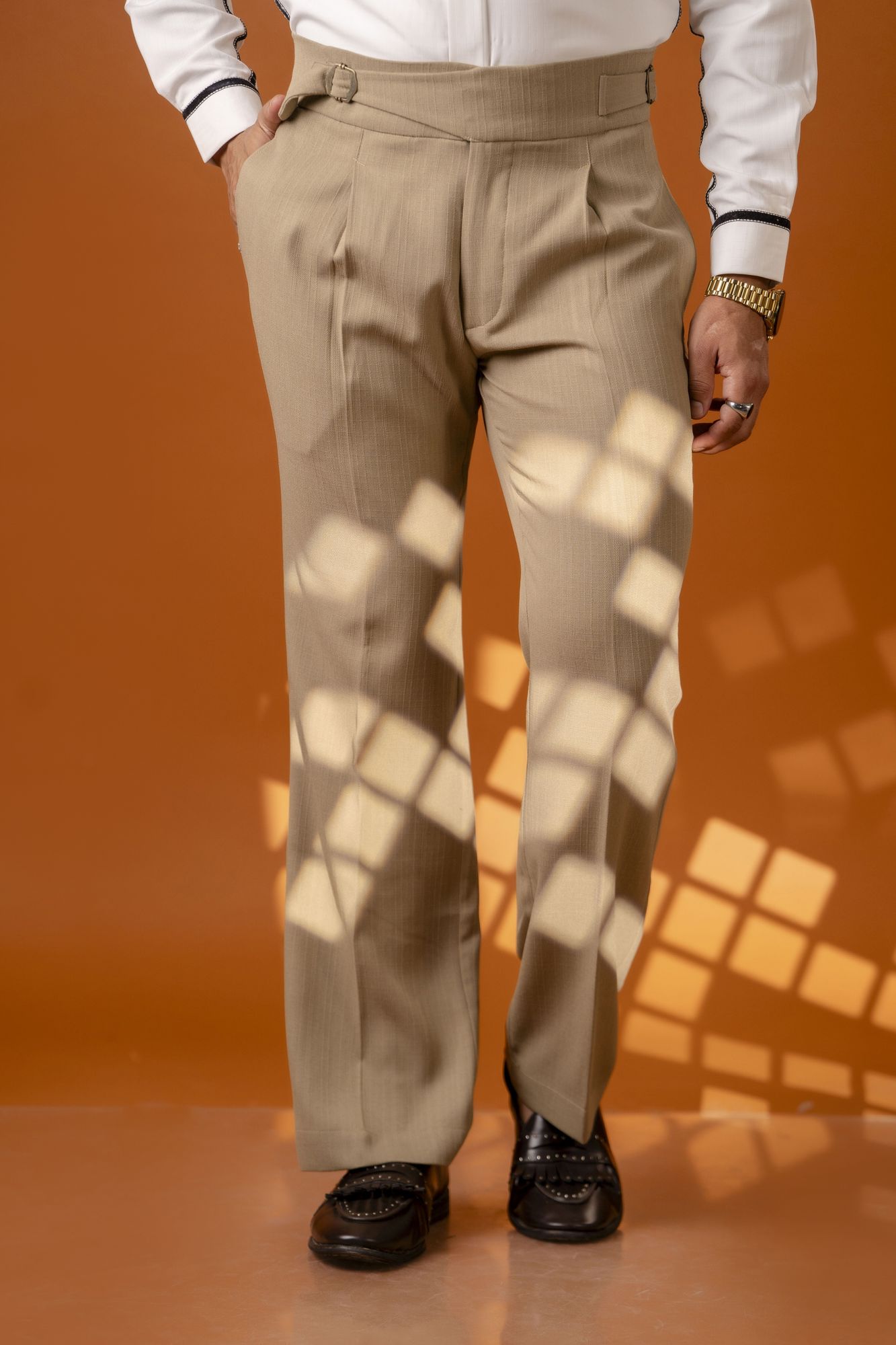 Gurkha Flared Pants In Beige