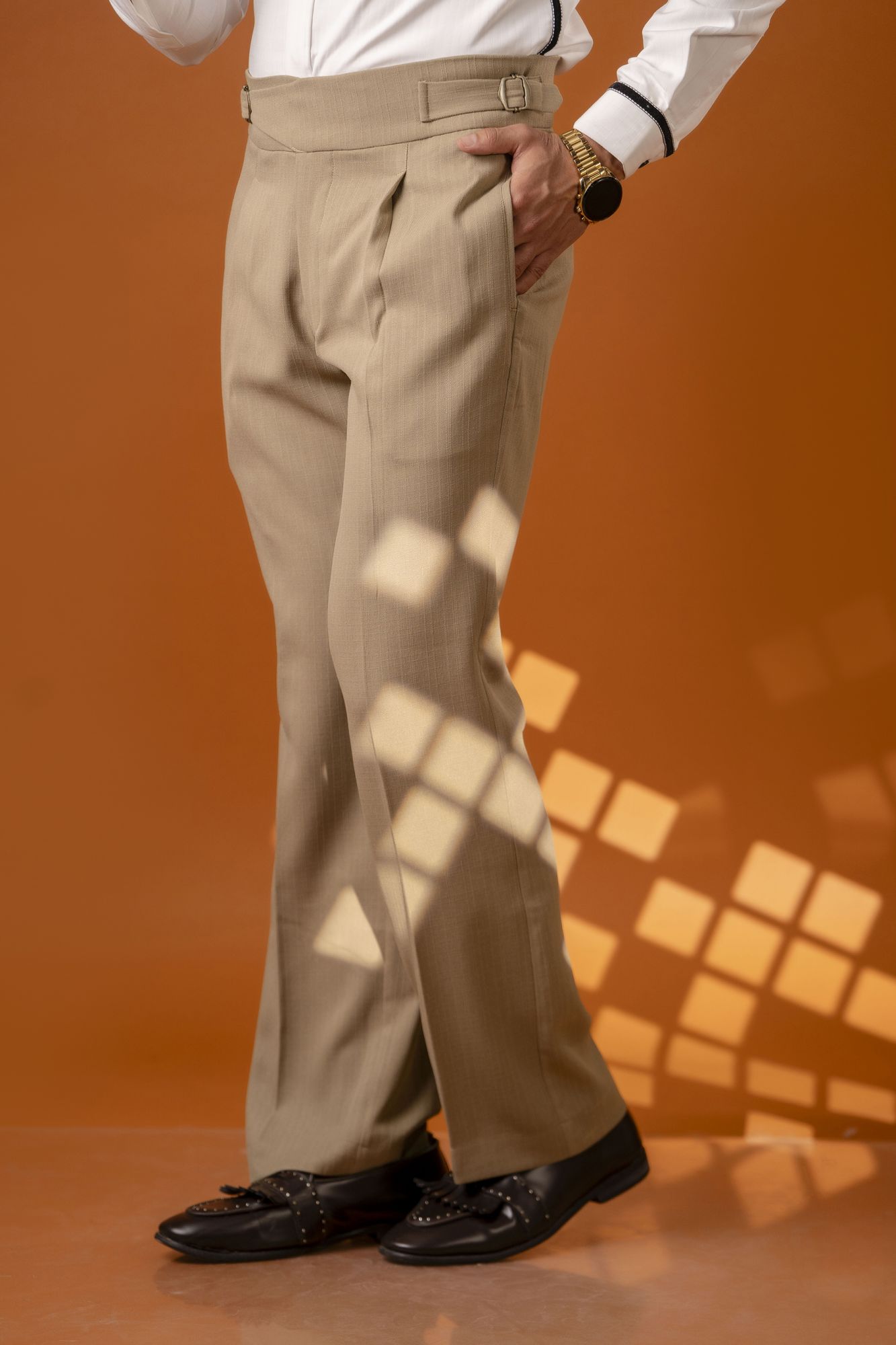 Gurkha Flared Pants In Beige