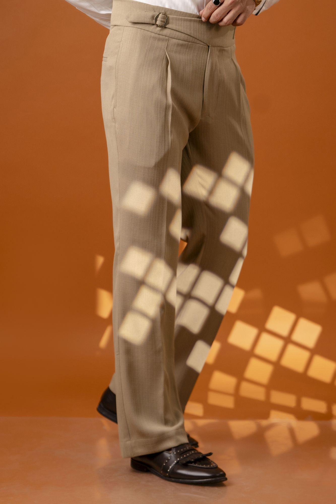 Gurkha Flared Pants In Beige