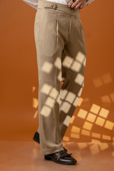 Gurkha Flared Pants In Beige