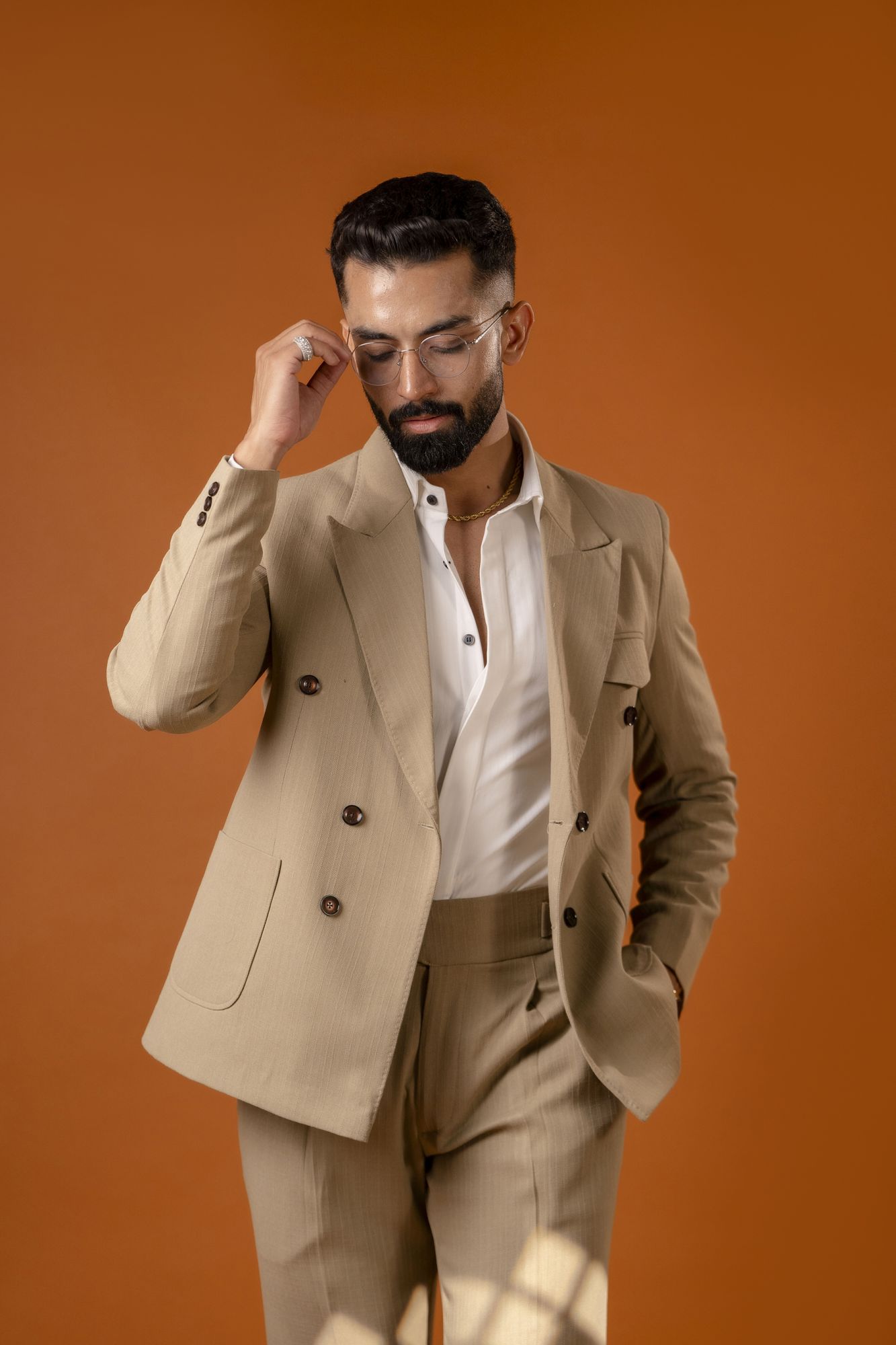 Italian Linen Blazer In Beige
