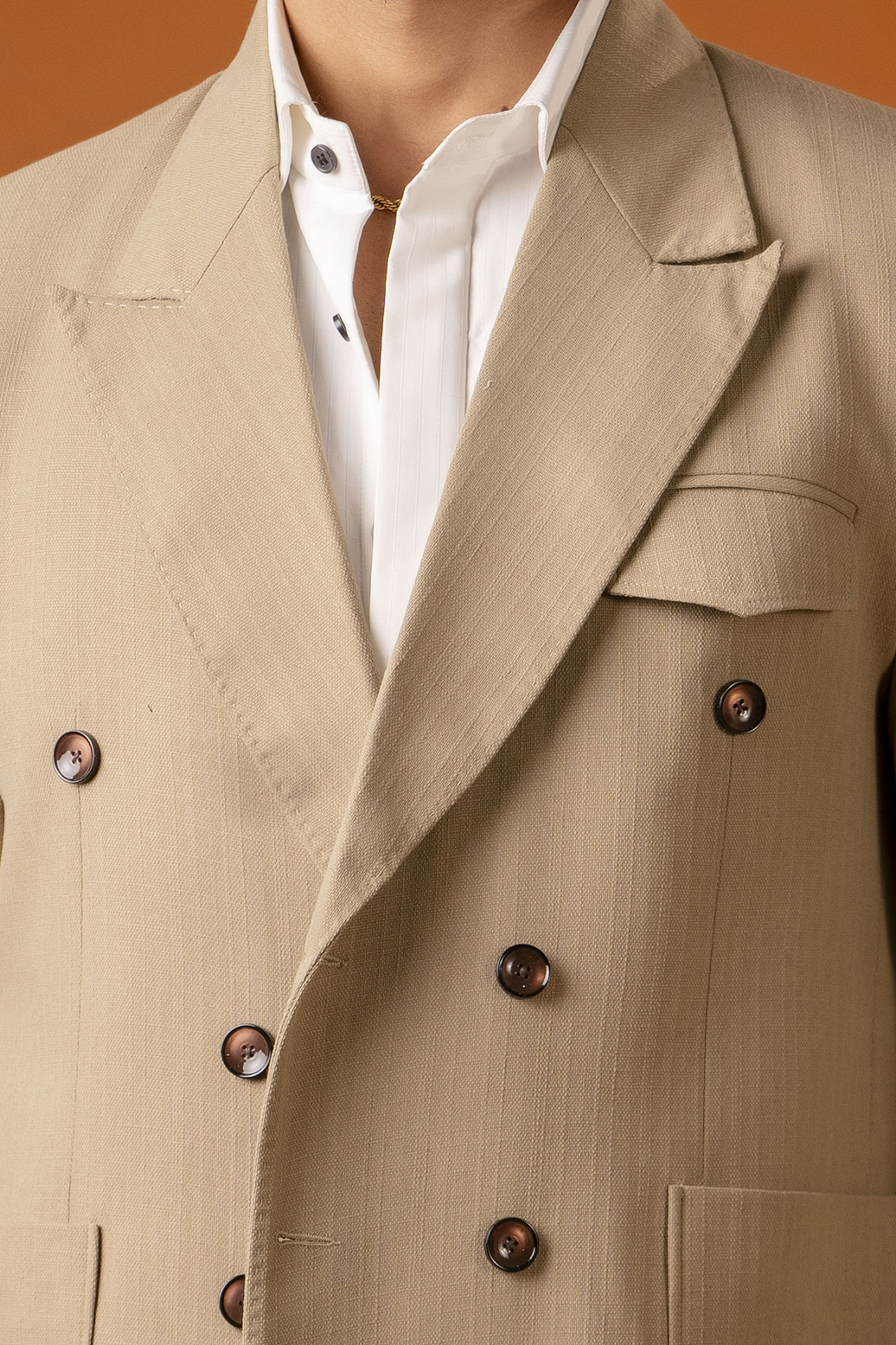 Italian Linen Blazer In Beige