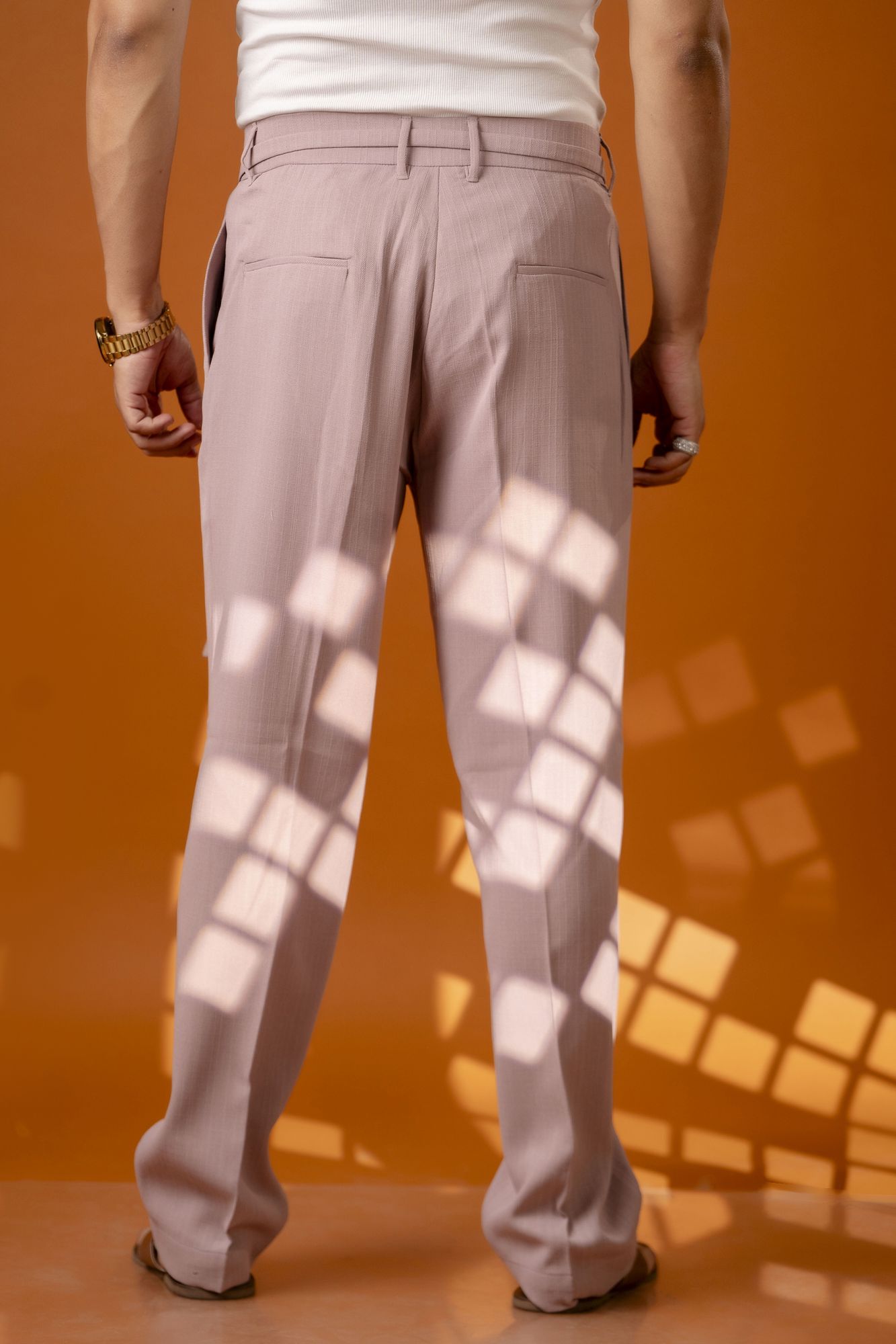 Malai linen Korean Pants in Pastel Pink