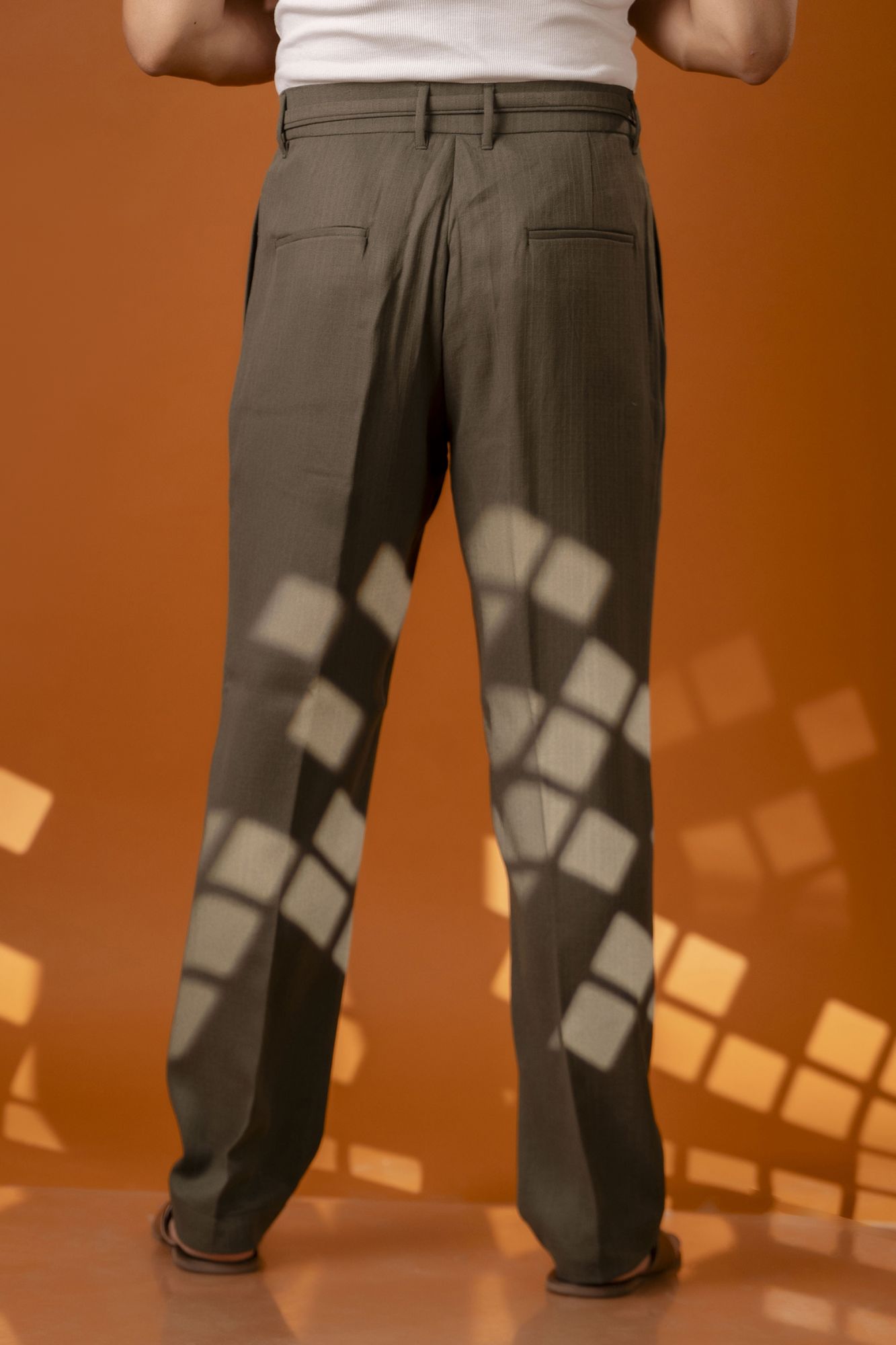 Malai Linen Korean Pants In Olive