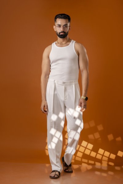 White Malai Linen Korean Pants