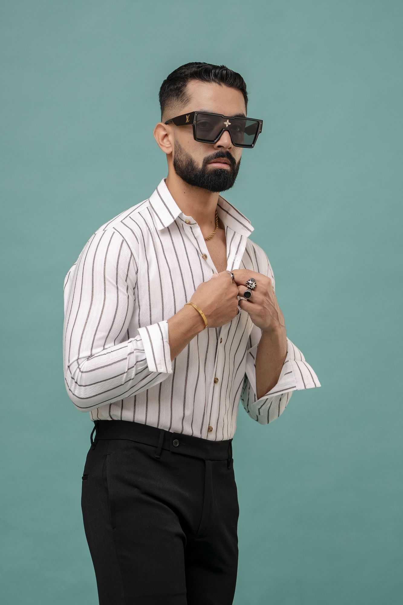 Striped Linen Shirt In White