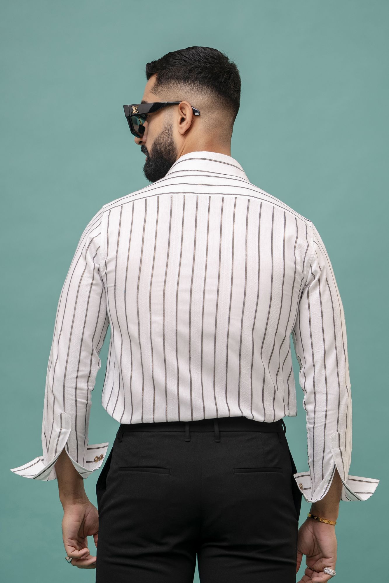 Striped Linen Shirt In White
