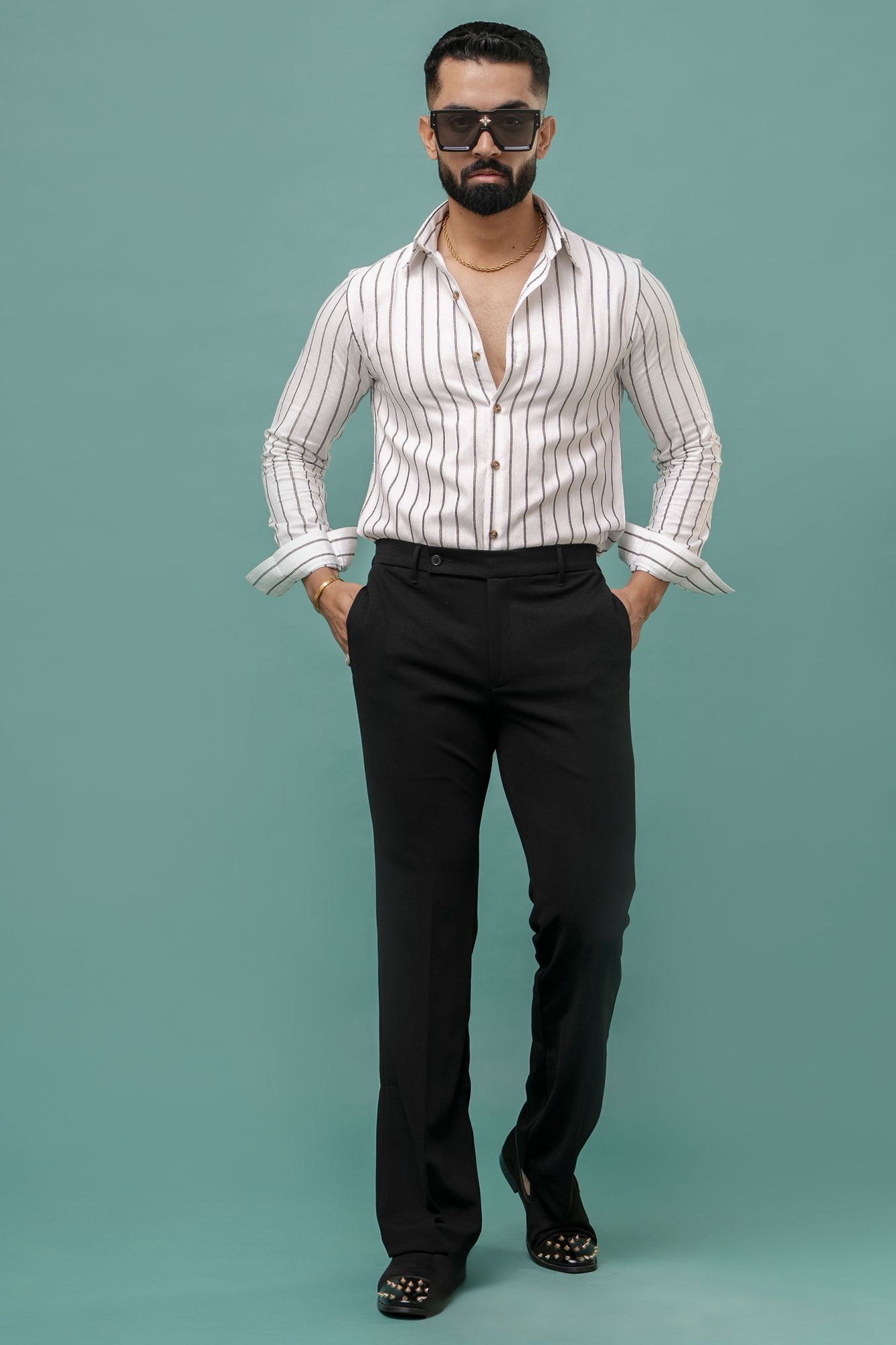 Striped Linen Shirt In White