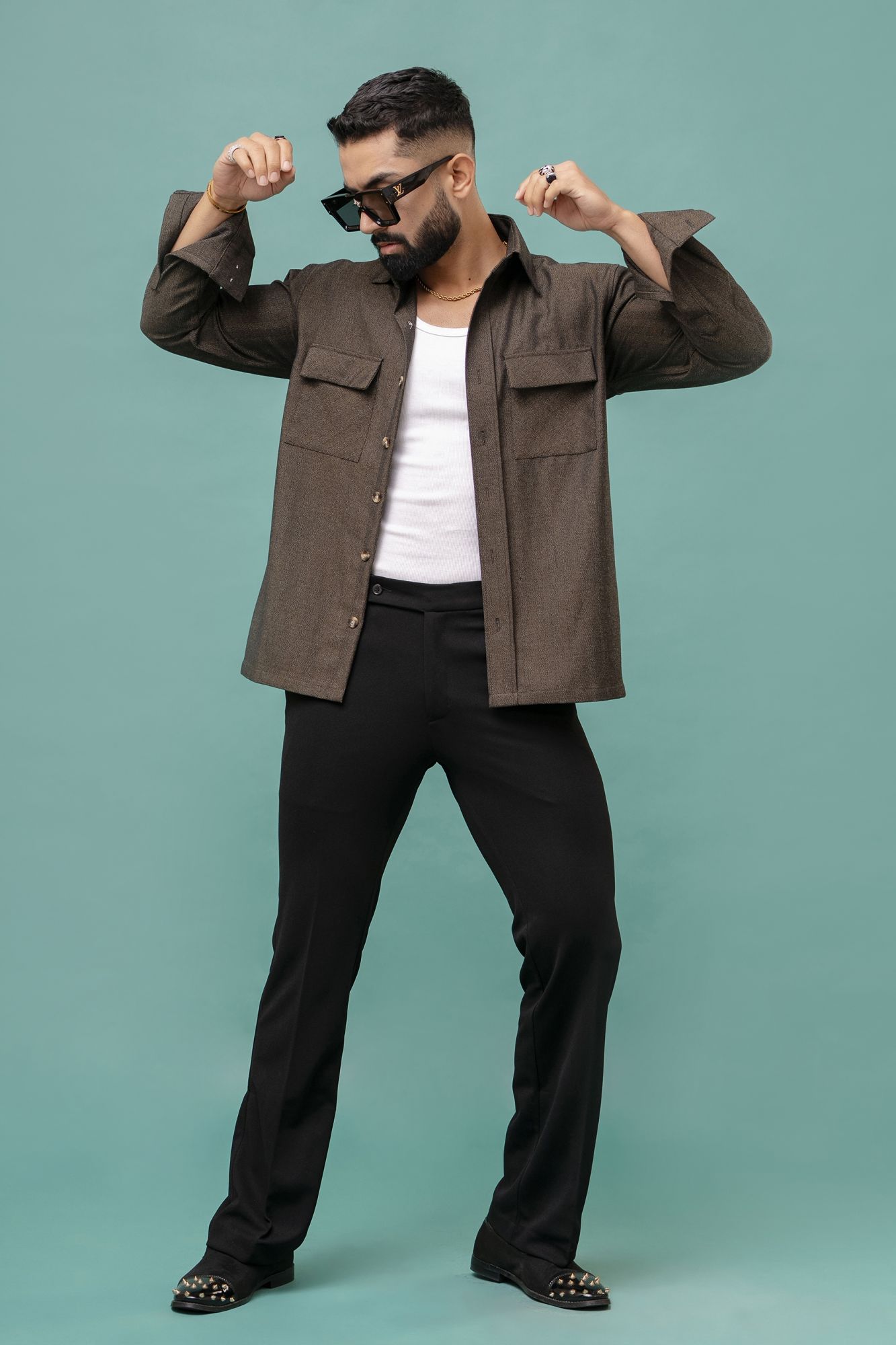 Over Shacket In Brown