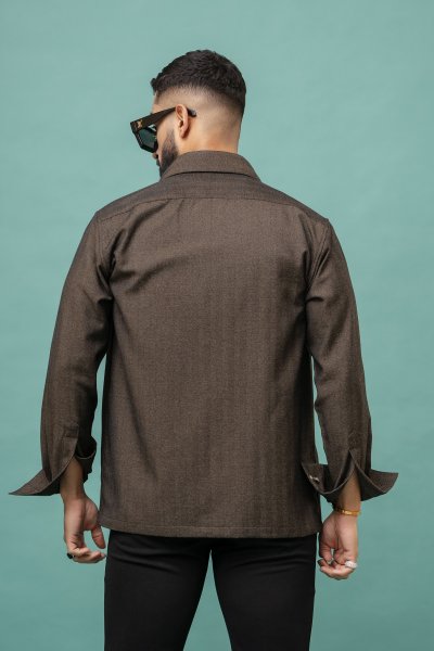 Over Shacket In Brown