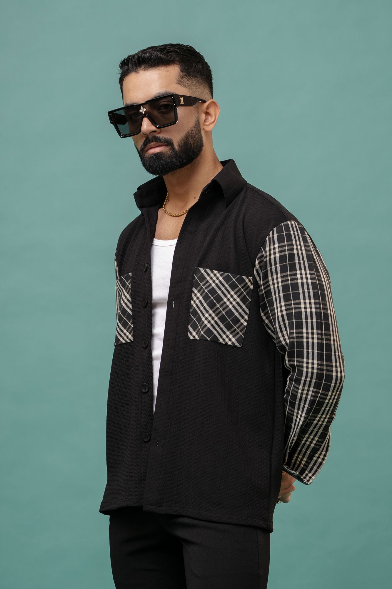 Black Checks Over Shacket