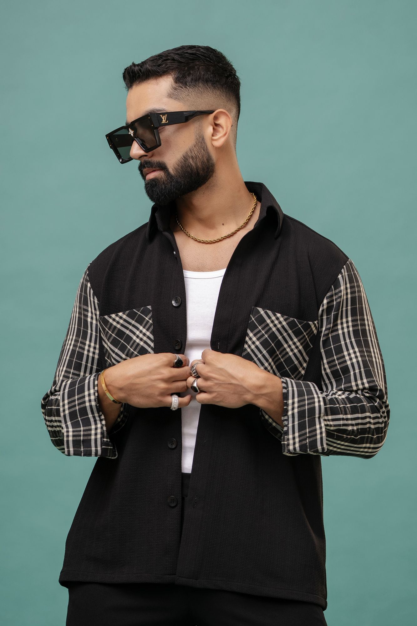 Black Checks Over Shacket