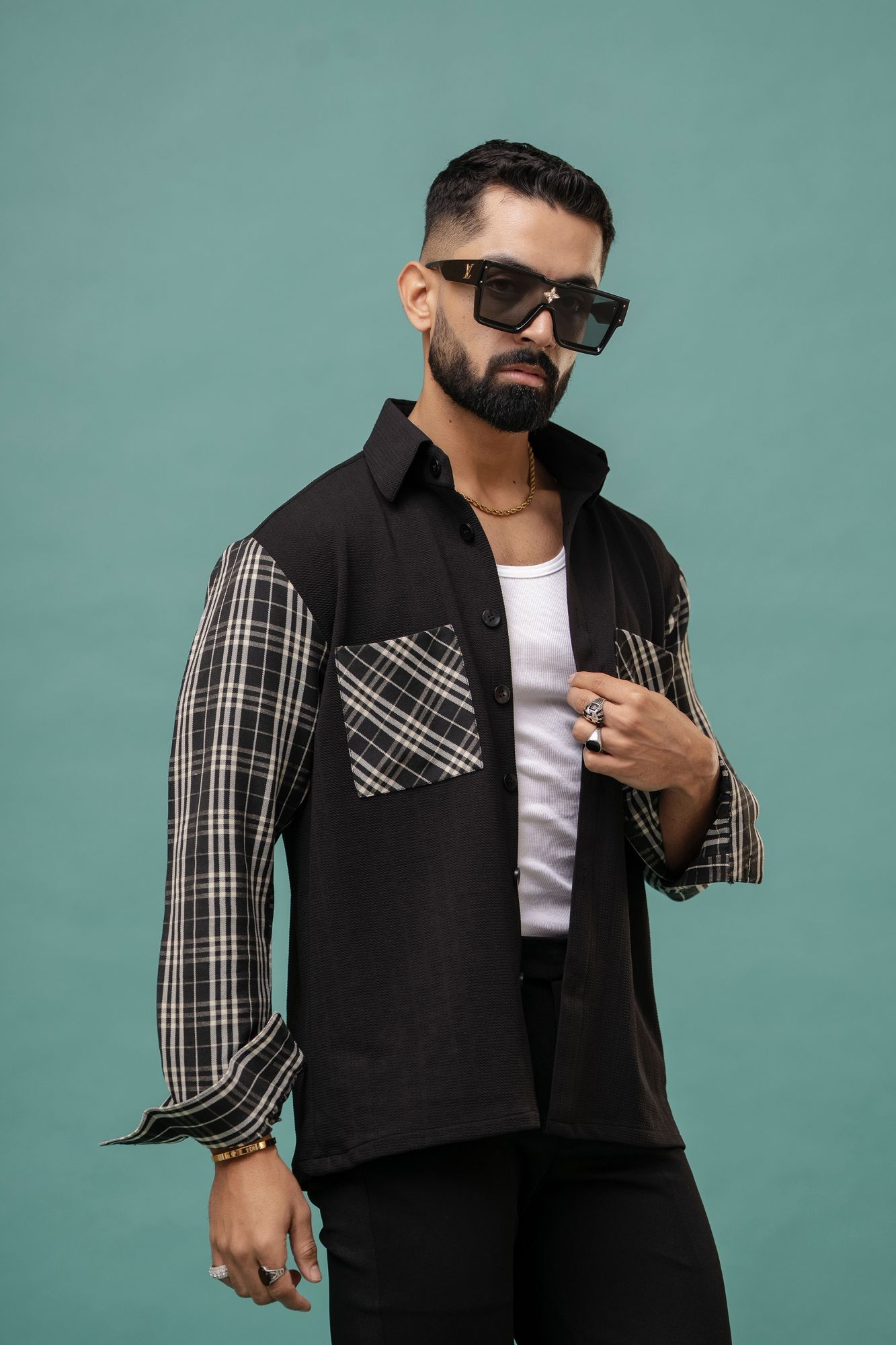 Black Checks Over Shacket